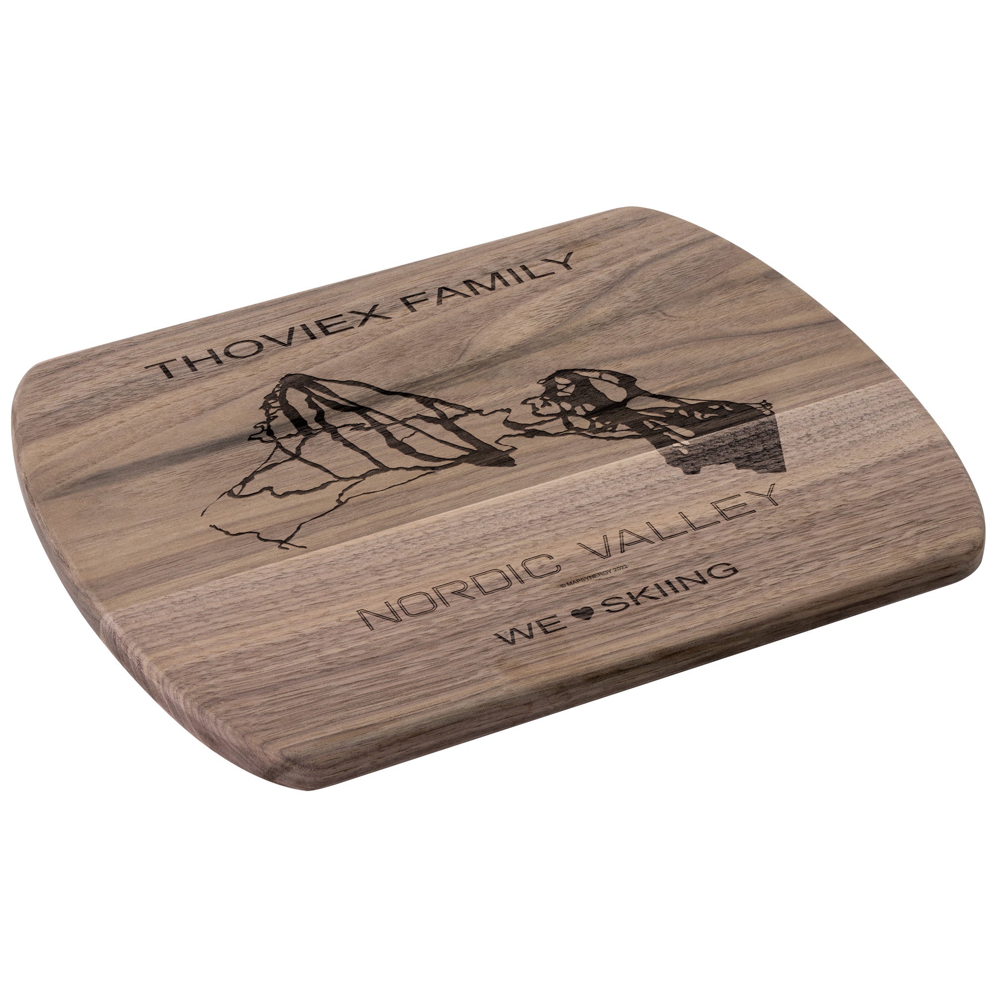 PERSONALIZED Nordic Valley , Wyoming SKI TRAIL MAP CUTTING BOARD
