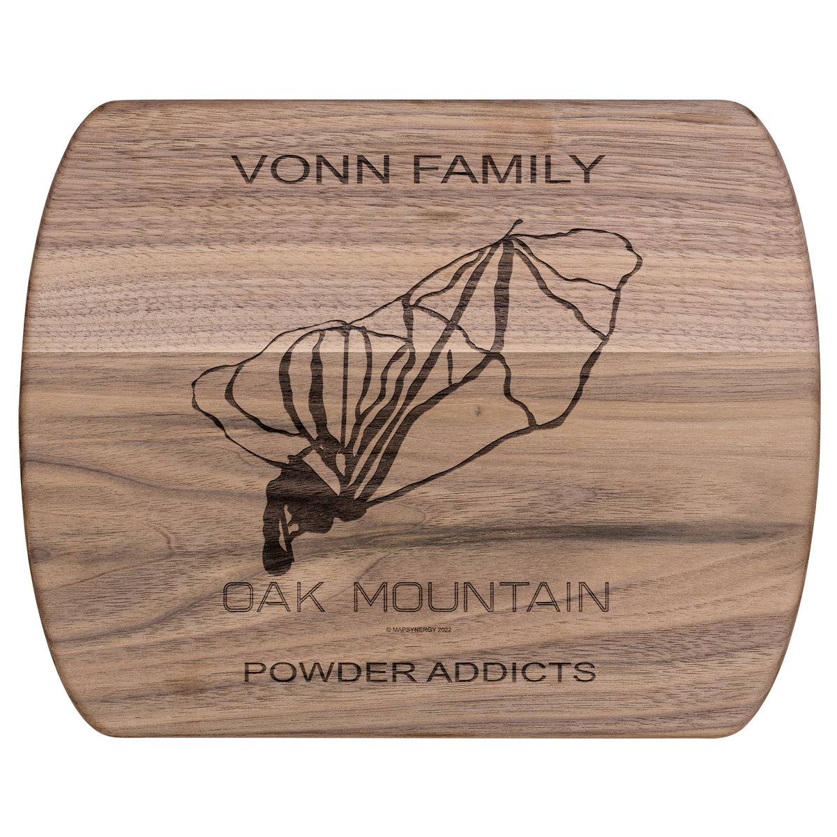 PERSONALIZED OAK MOUNTAIN, NEW YORK SKI TRAIL MAP CUTTING BOARD