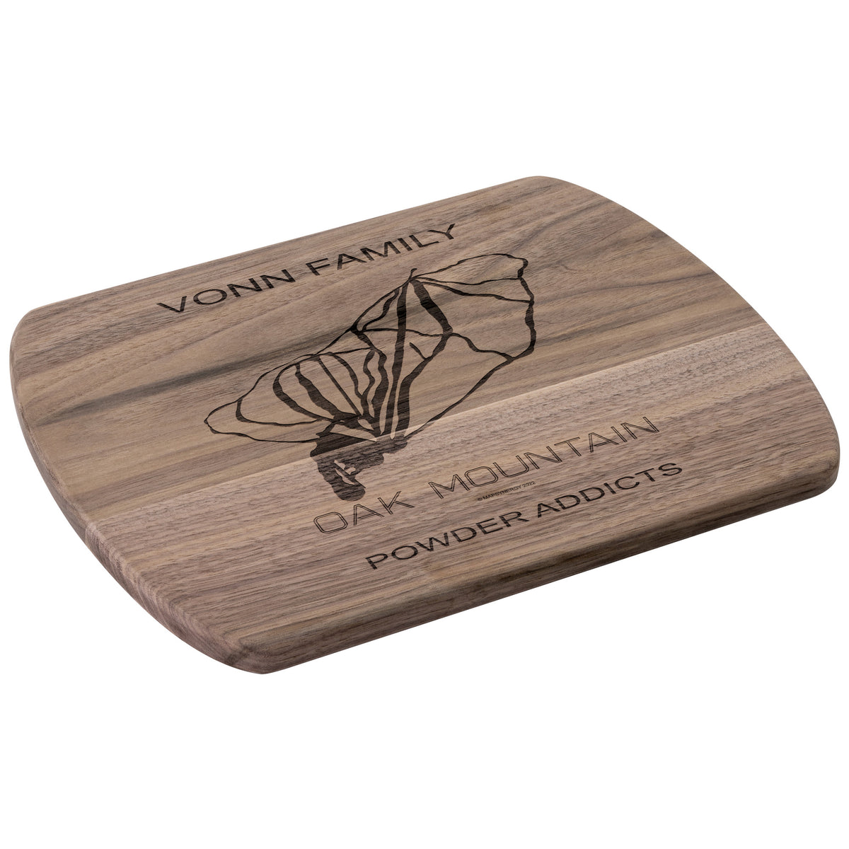PERSONALIZED OAK MOUNTAIN, NEW YORK SKI TRAIL MAP CUTTING BOARD