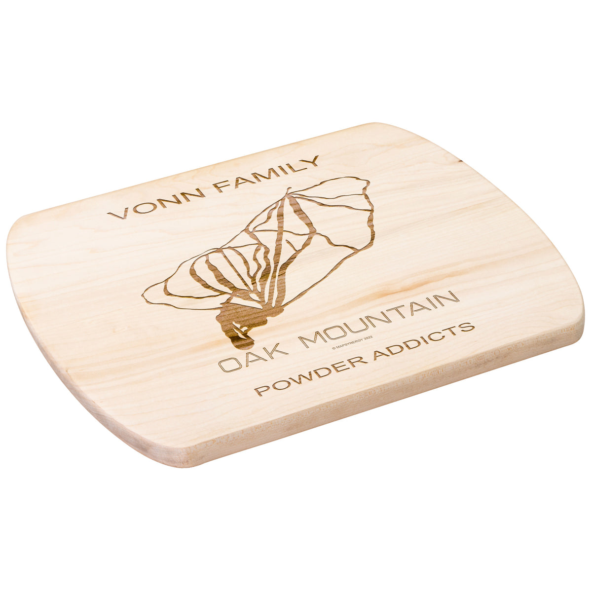 PERSONALIZED OAK MOUNTAIN, NEW YORK SKI TRAIL MAP CUTTING BOARD