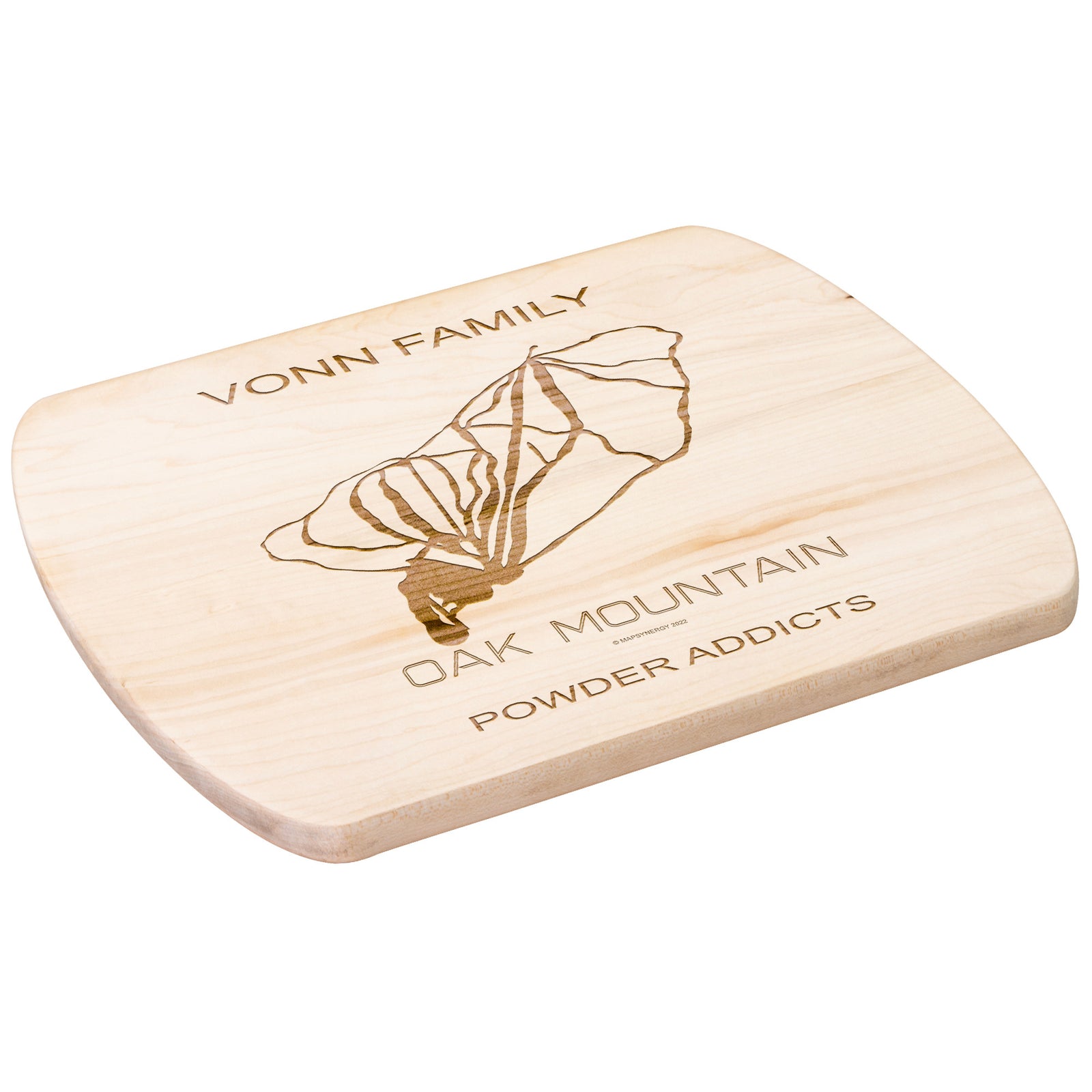 PERSONALIZED OAK MOUNTAIN, NEW YORK SKI TRAIL MAP CUTTING BOARD