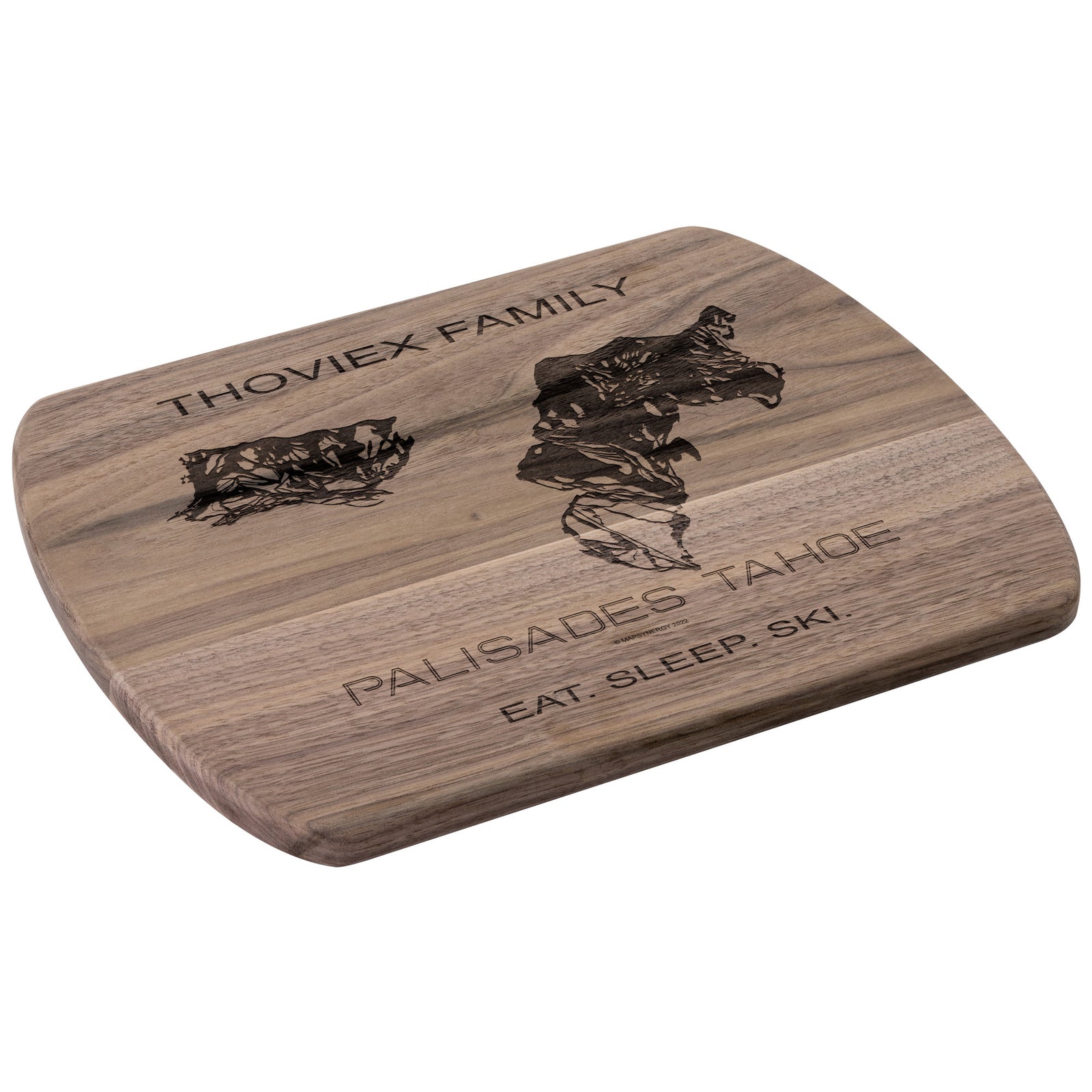PERSONALIZED PALISADES TAHOE , CALIFORNIA SKI TRAIL MAP CUTTING BOARD