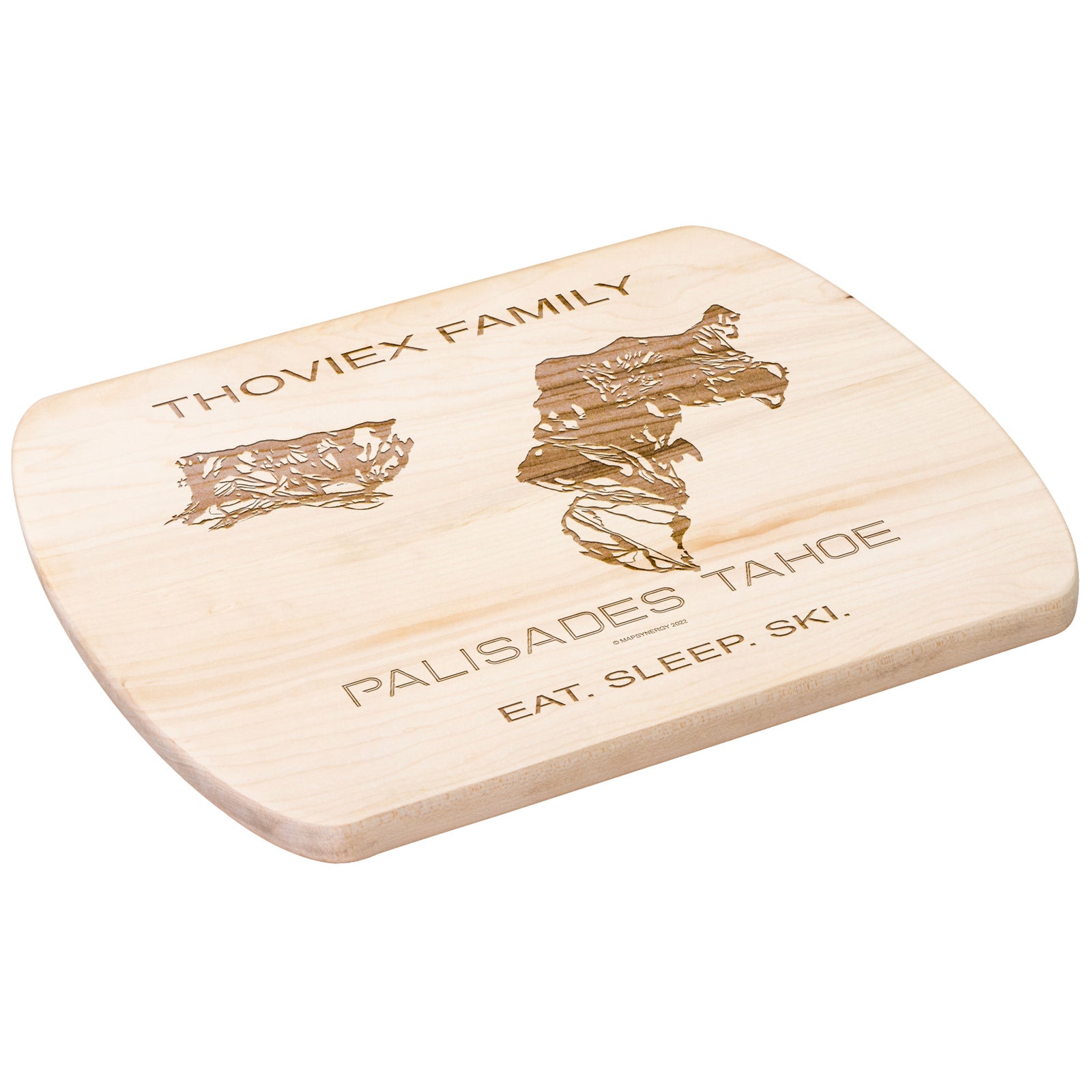PERSONALIZED PALISADES TAHOE , CALIFORNIA SKI TRAIL MAP CUTTING BOARD