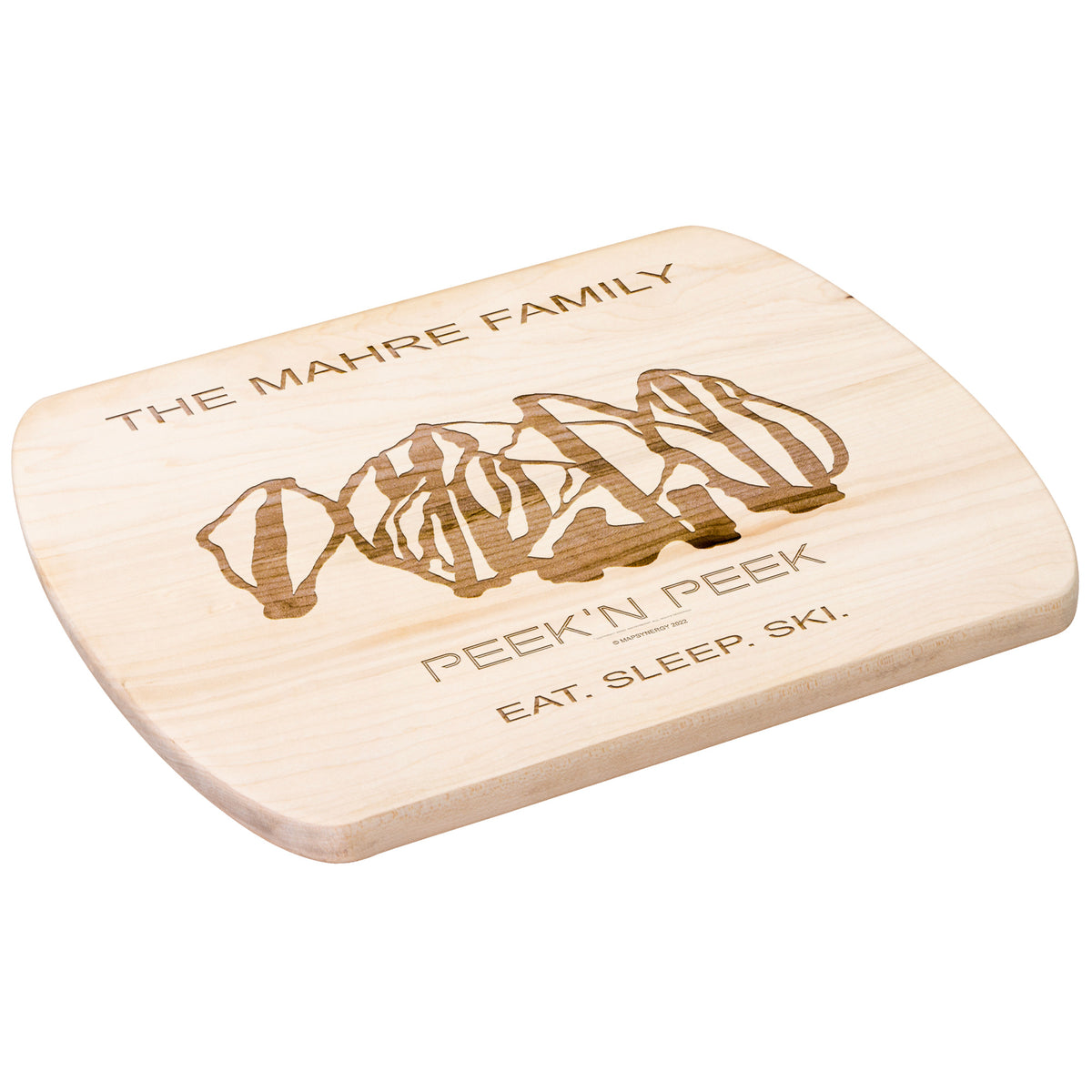 PERSONALIZED PEEK`N PEEK, NEW YORK SKI TRAIL MAP CUTTING BOARD