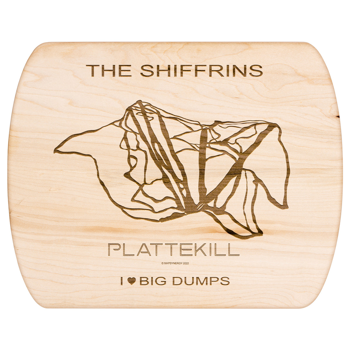 PERSONALIZED PLATTEKILL, NEW YORK SKI TRAIL MAP CUTTING BOARD