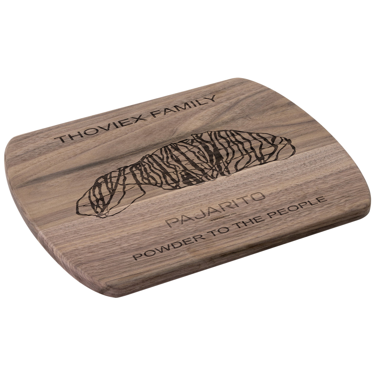 PERSONALIZED Pajarito , New Mexico SKI TRAIL MAP CUTTING BOARD