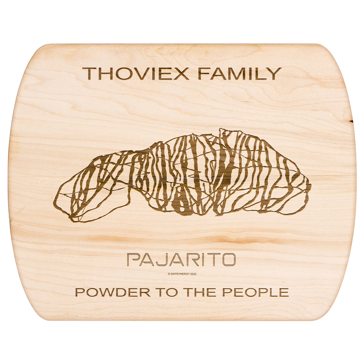 PERSONALIZED Pajarito , New Mexico SKI TRAIL MAP CUTTING BOARD