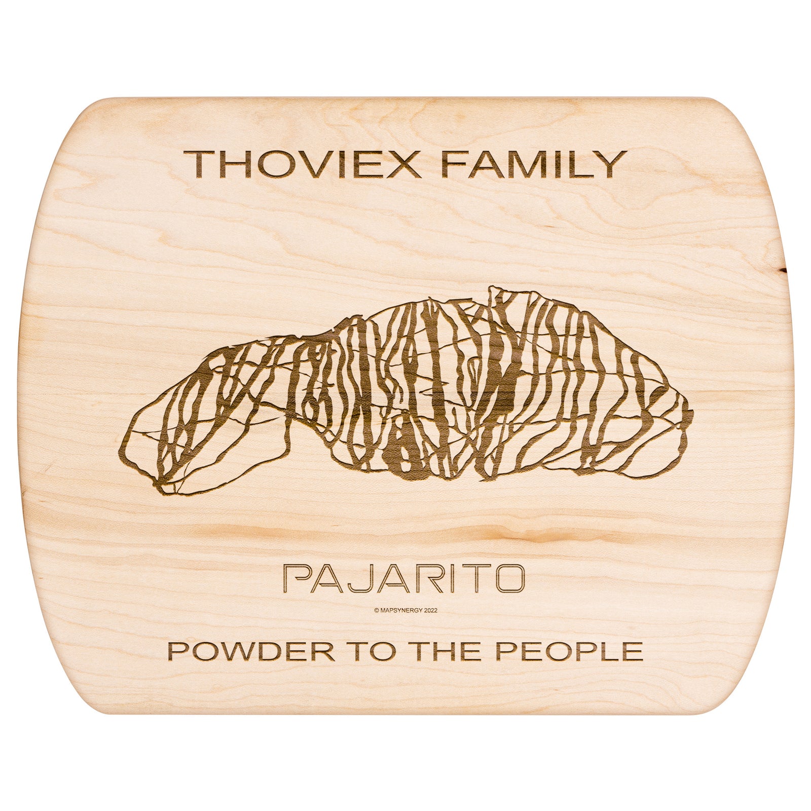 PERSONALIZED Pajarito , New Mexico SKI TRAIL MAP CUTTING BOARD