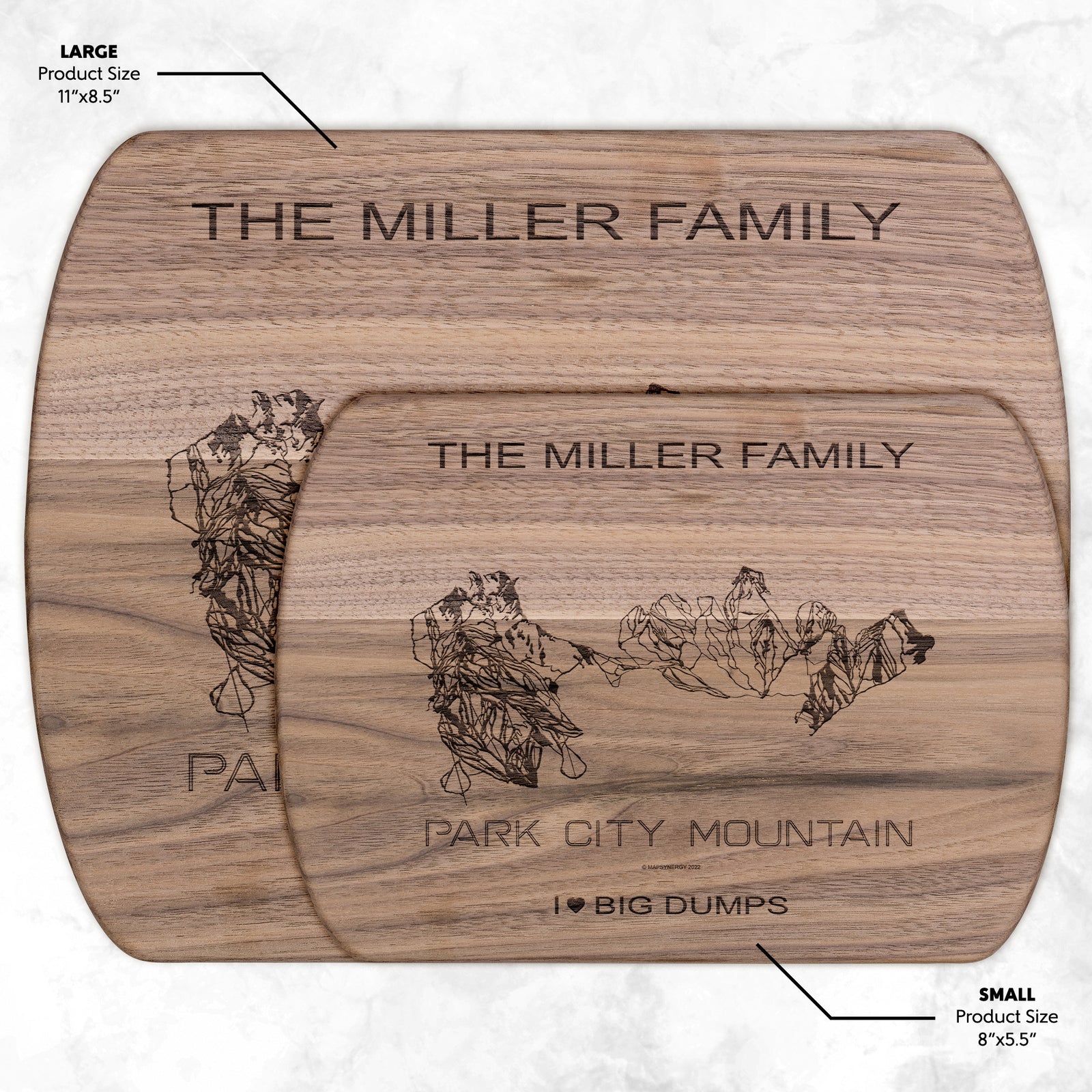 PERSONALIZED Park City Mountain ,Utah SKI TRAIL MAP CUTTING BOARD