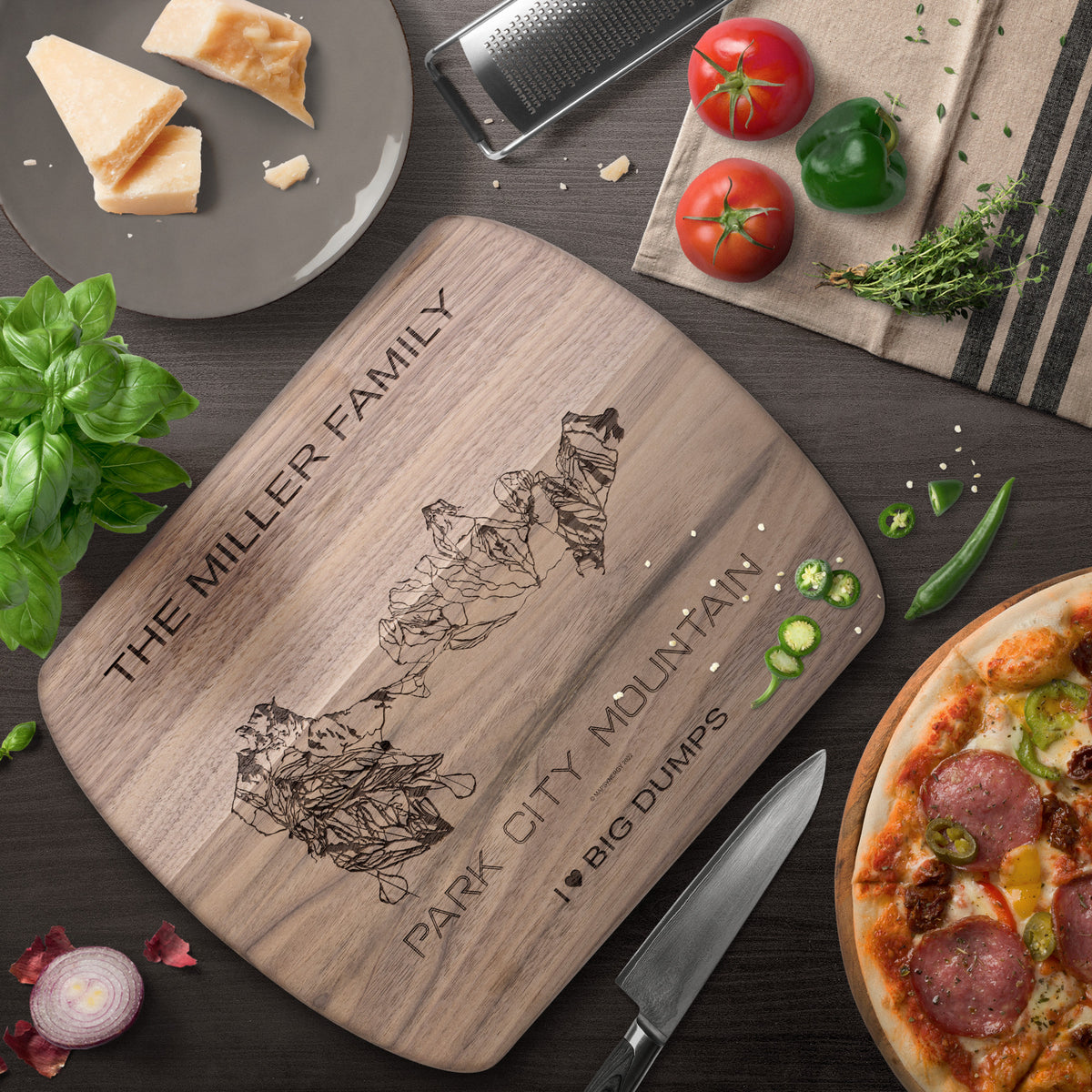 PERSONALIZED Park City Mountain ,Utah SKI TRAIL MAP CUTTING BOARD