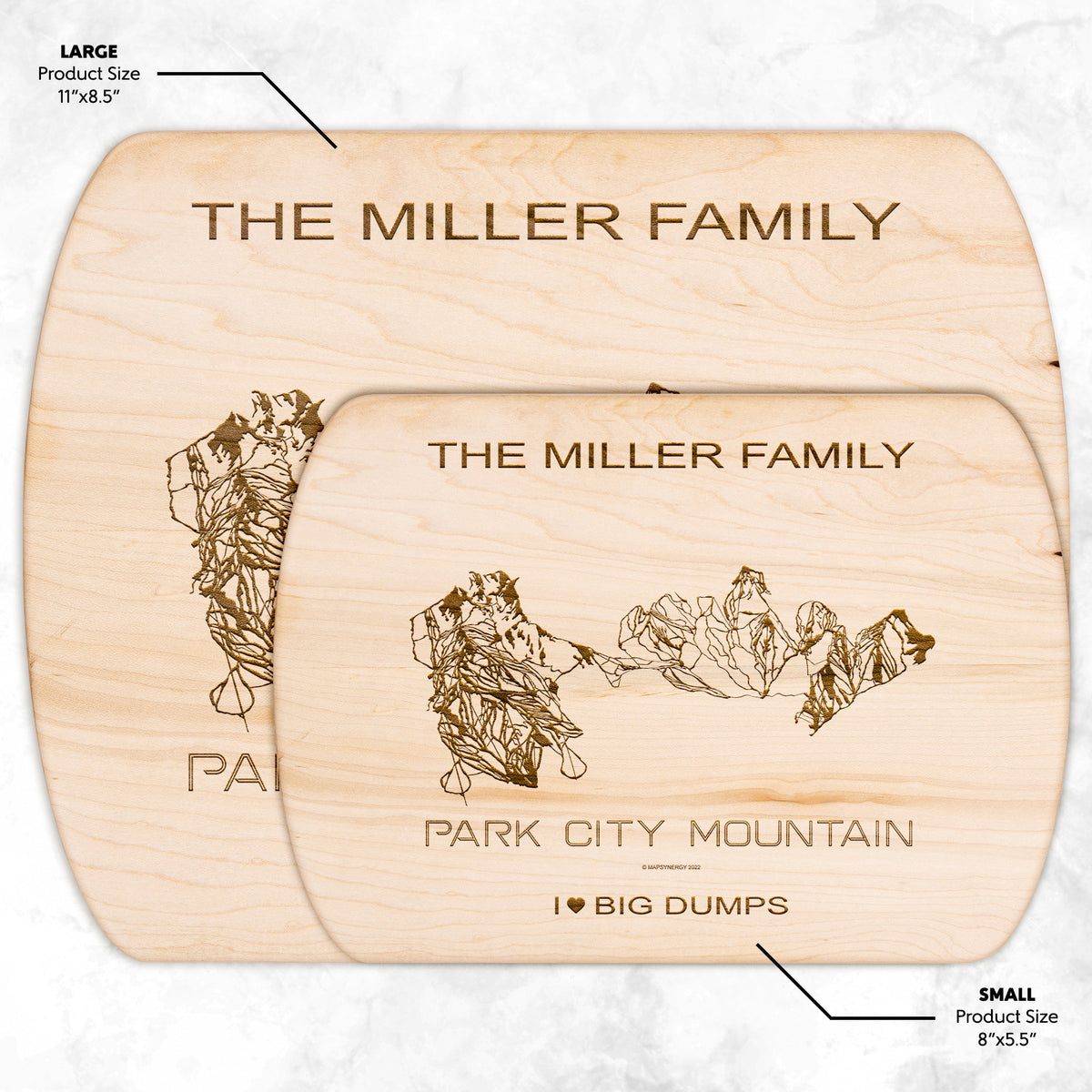 PERSONALIZED Park City Mountain ,Utah SKI TRAIL MAP CUTTING BOARD