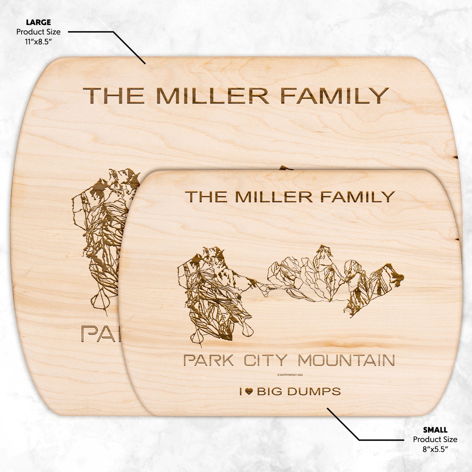 PERSONALIZED Park City Mountain ,Utah SKI TRAIL MAP CUTTING BOARD