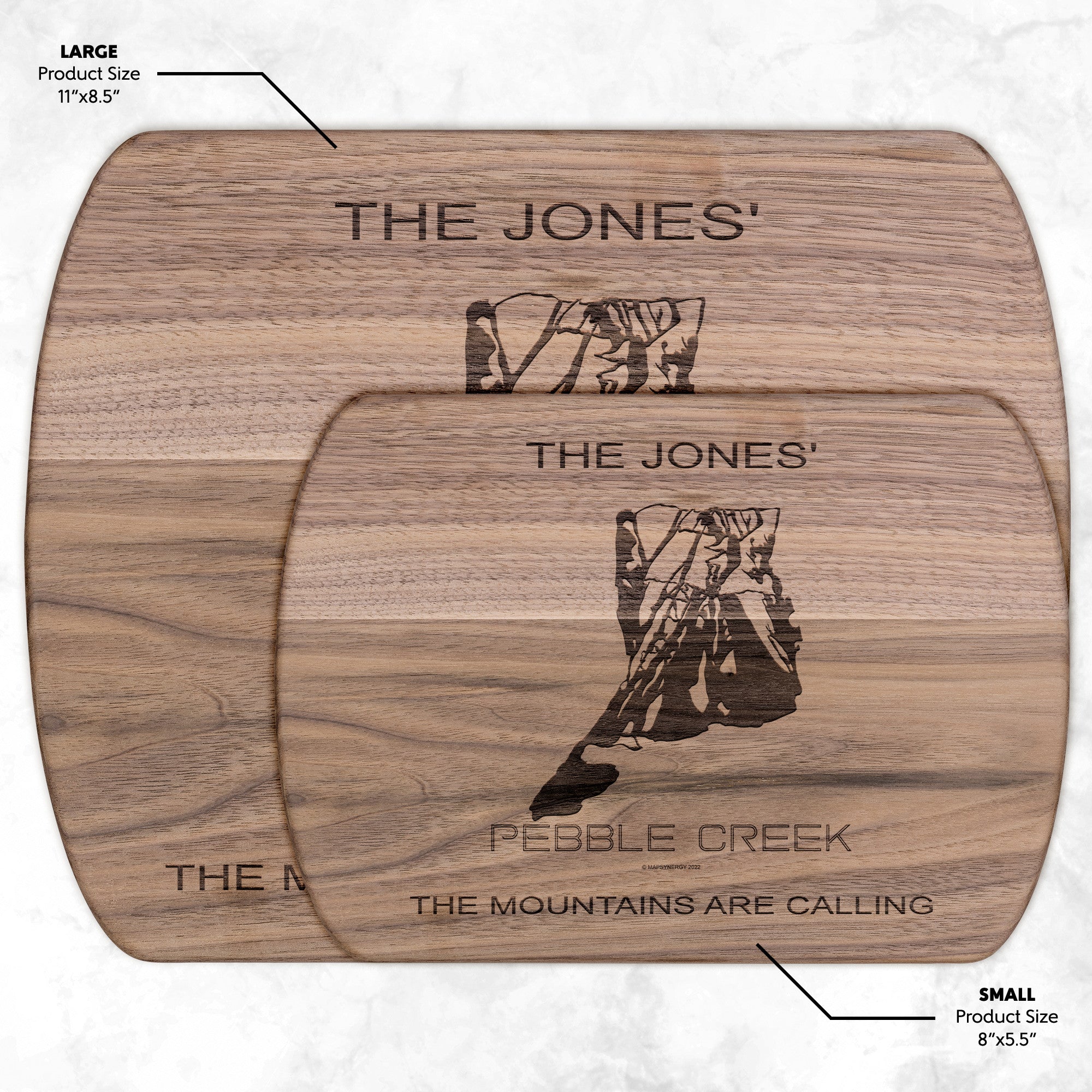 PERSONALIZED Pebble Creek, Idaho SKI TRAIL MAP CUTTING BOARD