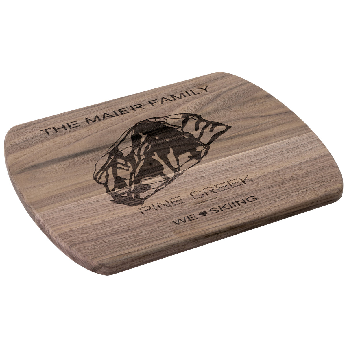 PERSONALIZED Pine Creek , Wyoming SKI TRAIL MAP CUTTING BOARD