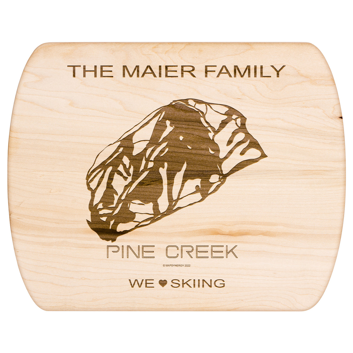 PERSONALIZED Pine Creek , Wyoming SKI TRAIL MAP CUTTING BOARD