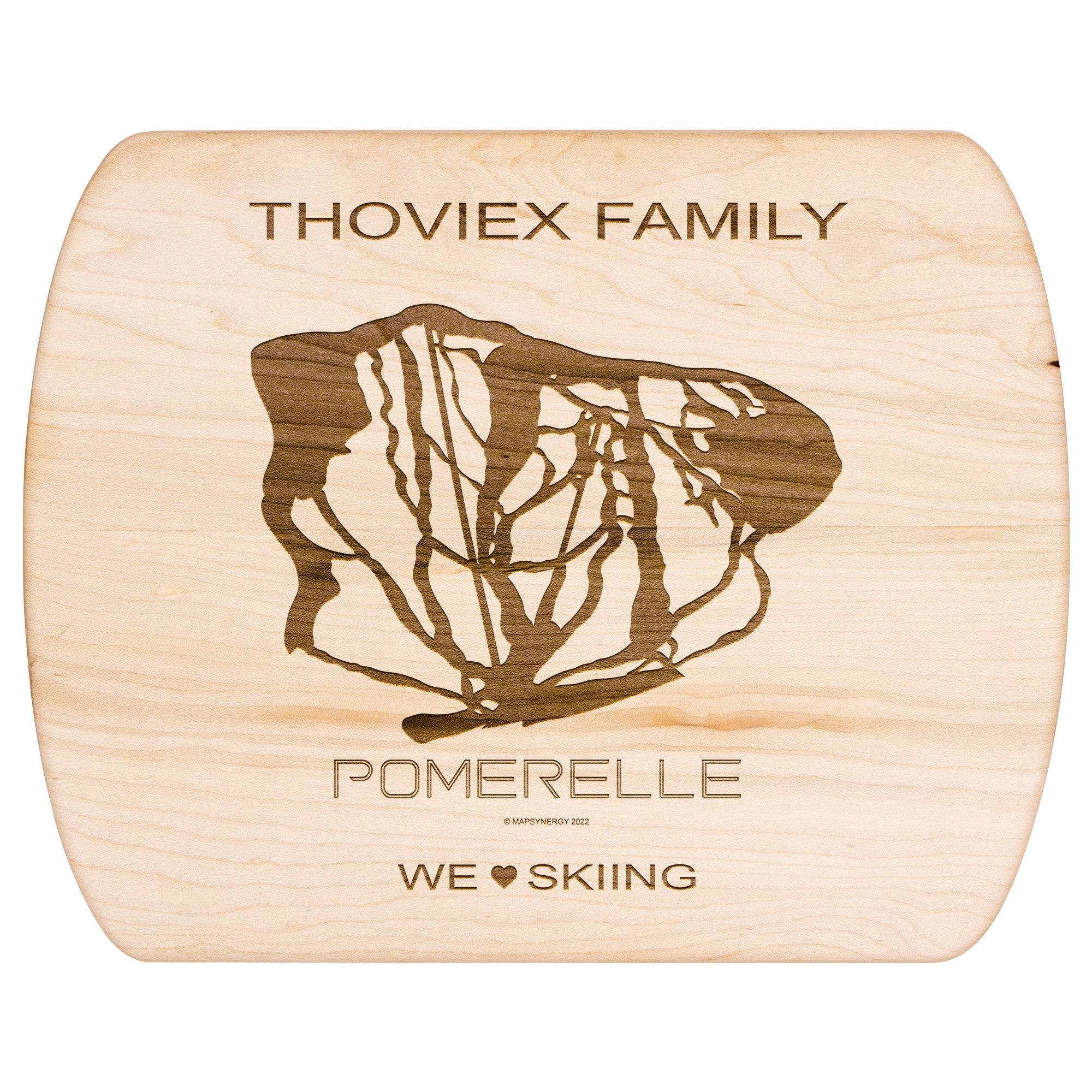 PERSONALIZED Pomerelle, Idaho SKI TRAIL MAP CUTTING BOARD
