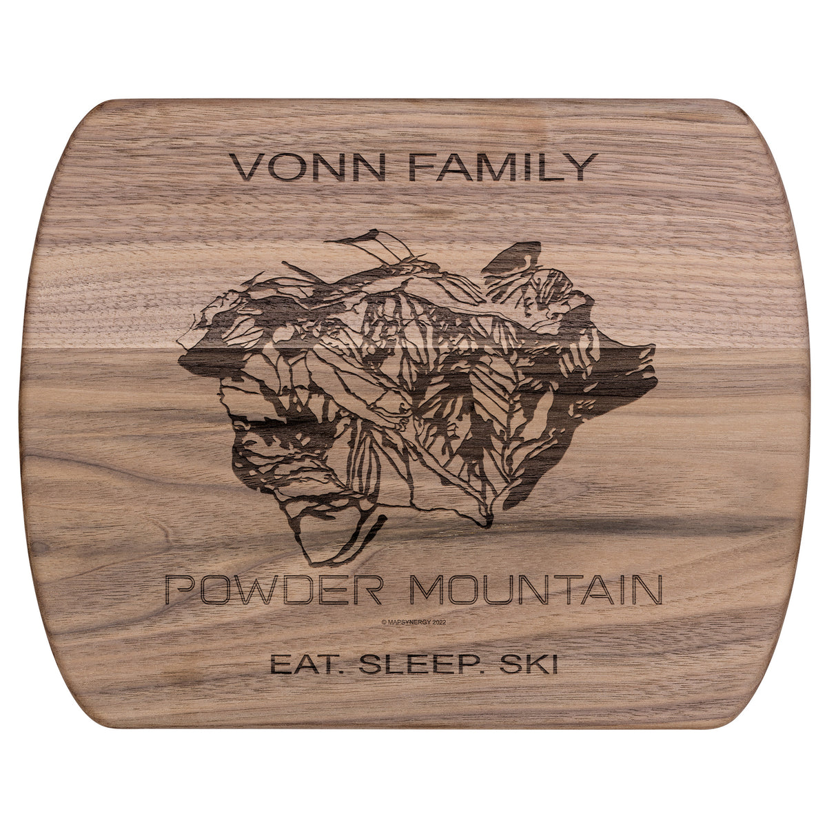 PERSONALIZED Powder Mountain ,Utah SKI TRAIL MAP CUTTING BOARD