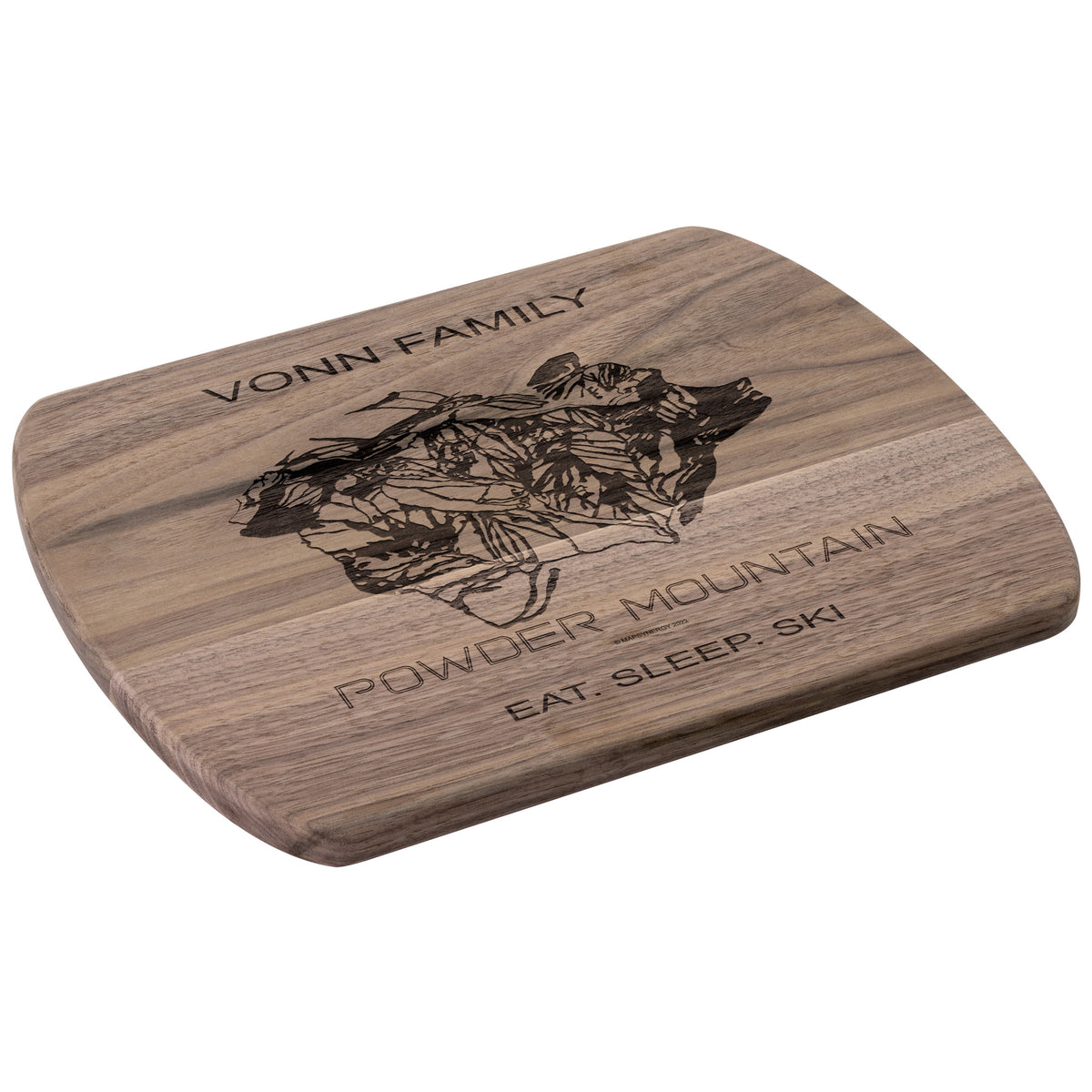 PERSONALIZED Powder Mountain ,Utah SKI TRAIL MAP CUTTING BOARD