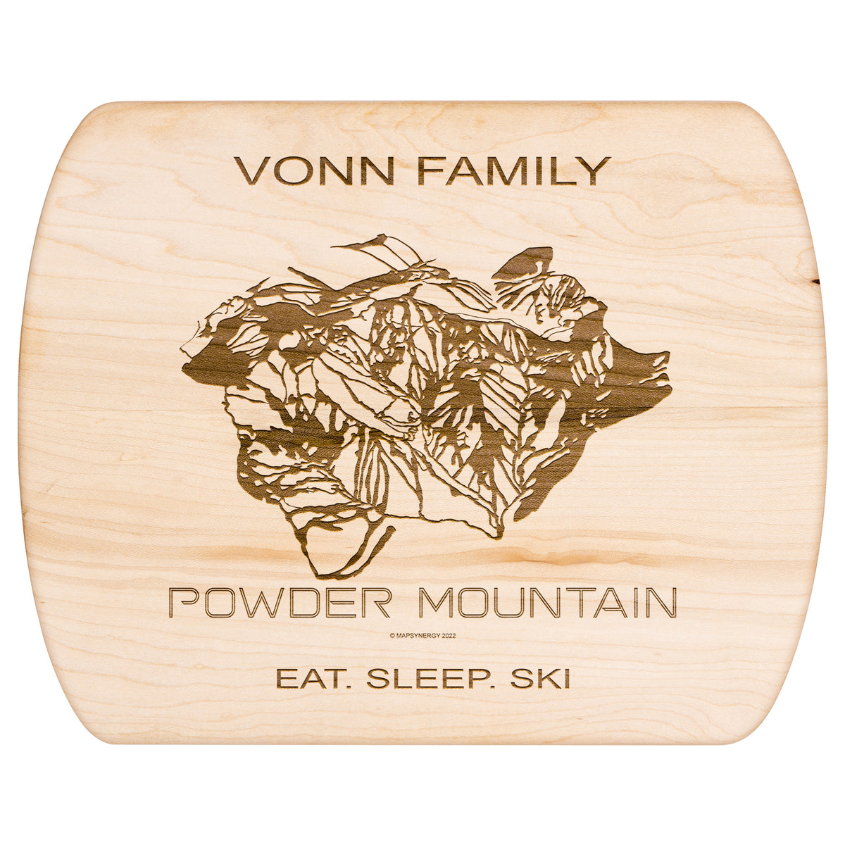 PERSONALIZED Powder Mountain ,Utah SKI TRAIL MAP CUTTING BOARD