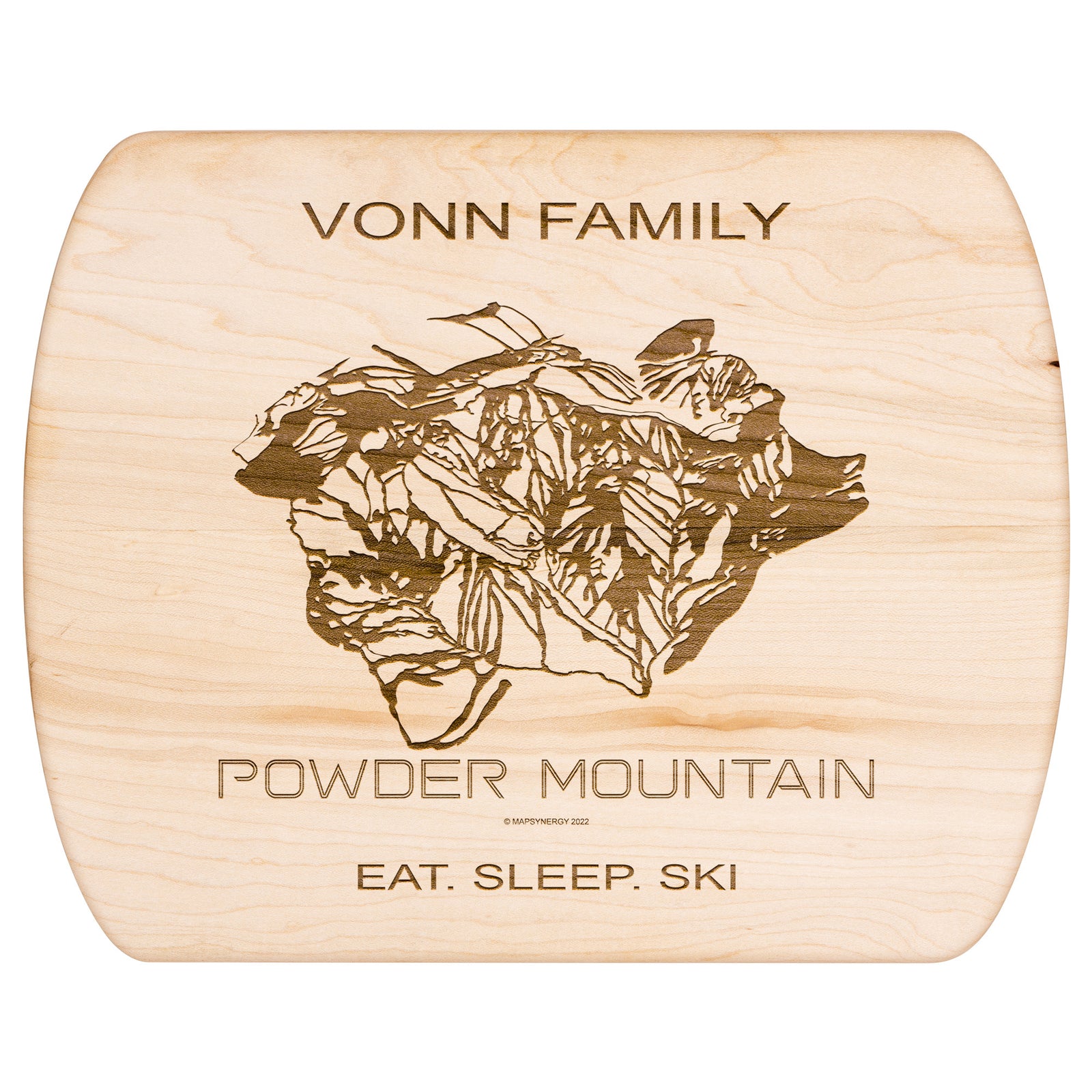 PERSONALIZED Powder Mountain ,Utah SKI TRAIL MAP CUTTING BOARD
