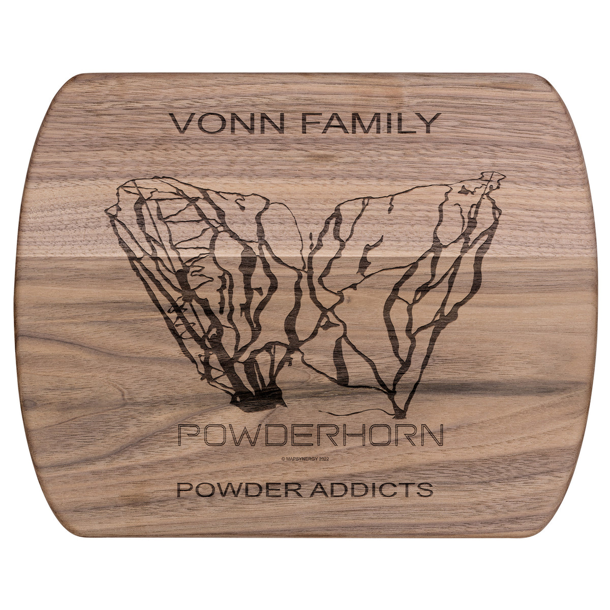 PERSONALIZED Powderhorn ,Colorado SKI TRAIL MAP CUTTING BOARD