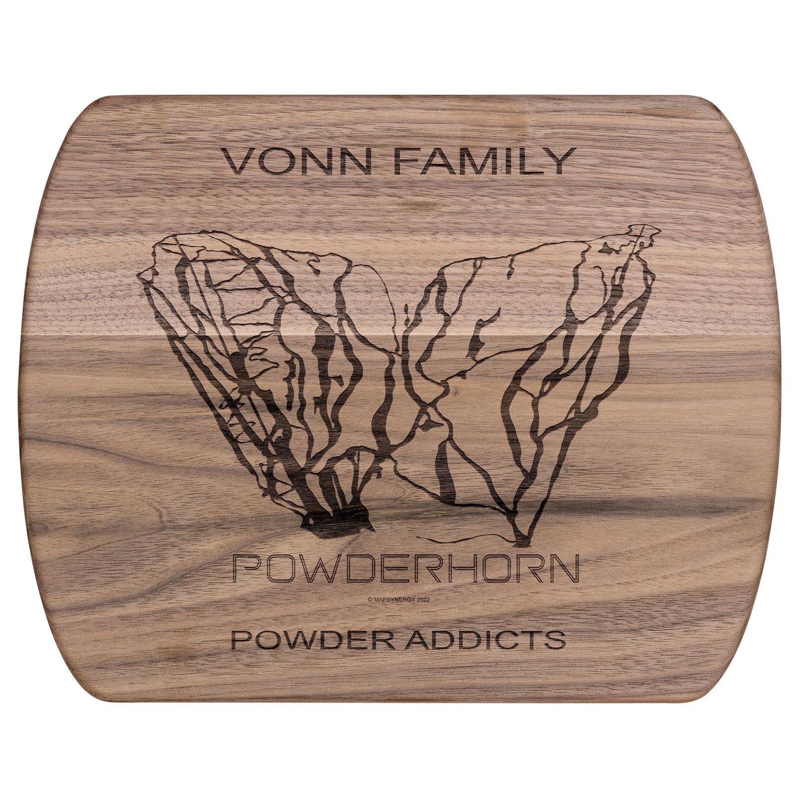 PERSONALIZED Powderhorn ,Colorado SKI TRAIL MAP CUTTING BOARD