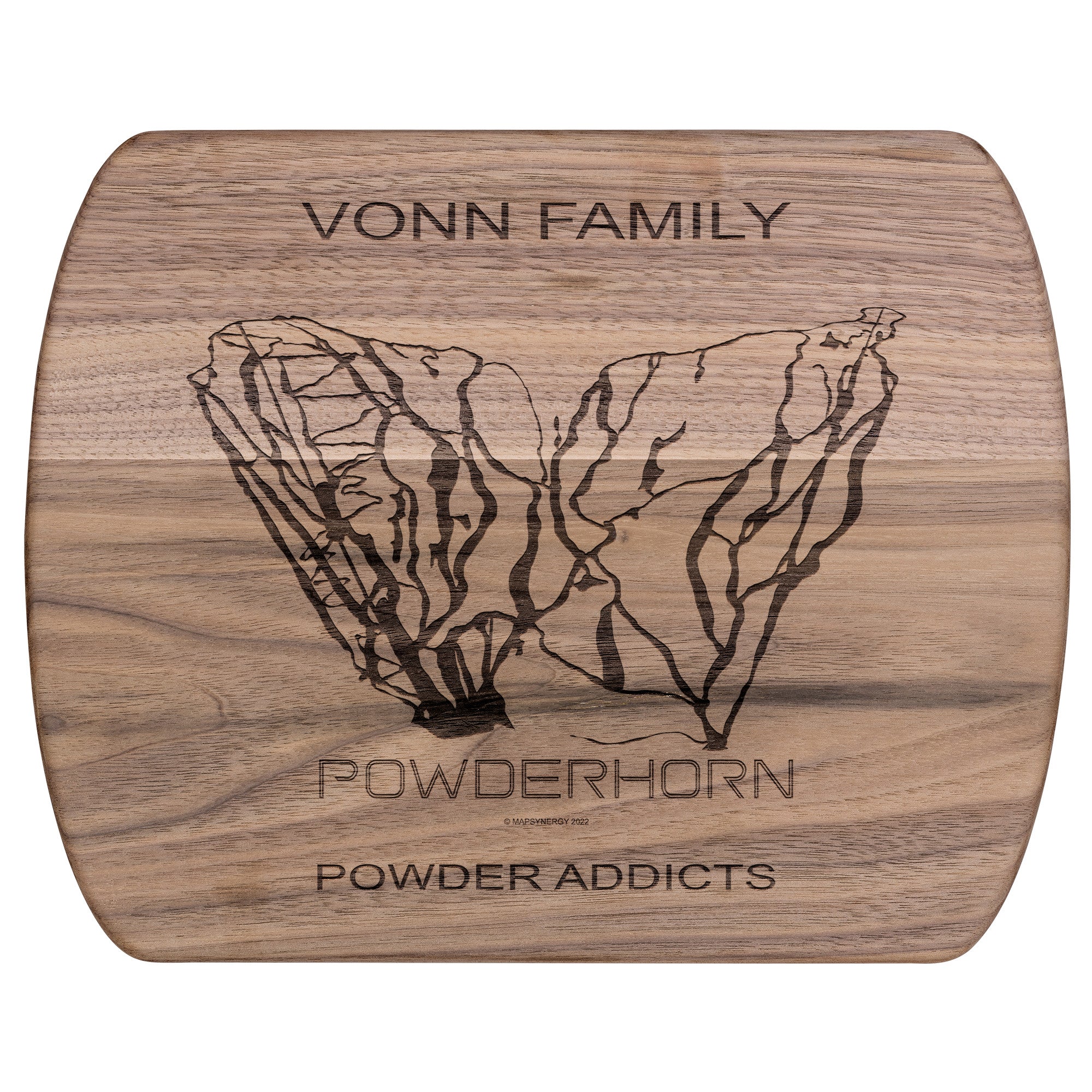 PERSONALIZED Powderhorn ,Colorado SKI TRAIL MAP CUTTING BOARD