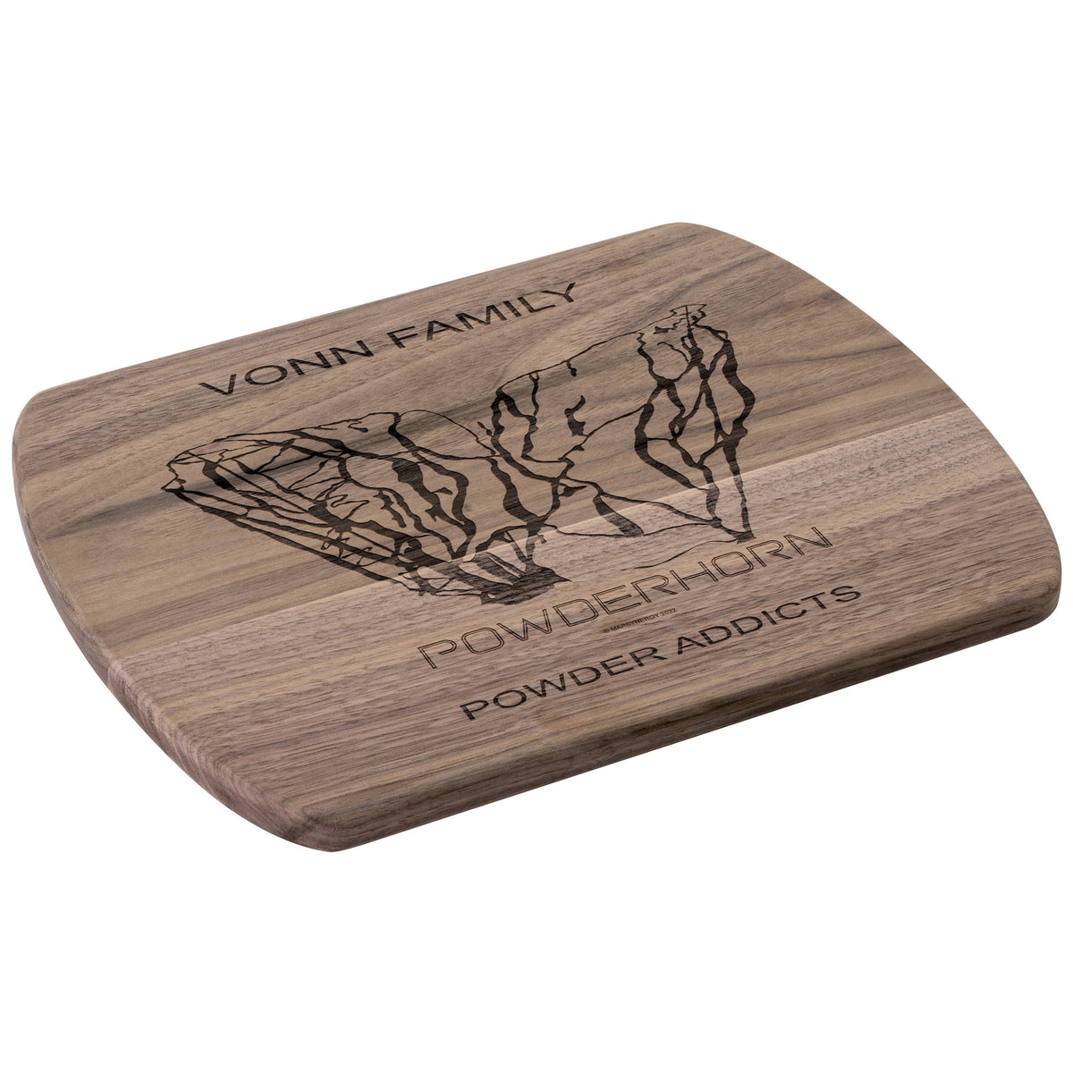 PERSONALIZED Powderhorn ,Colorado SKI TRAIL MAP CUTTING BOARD