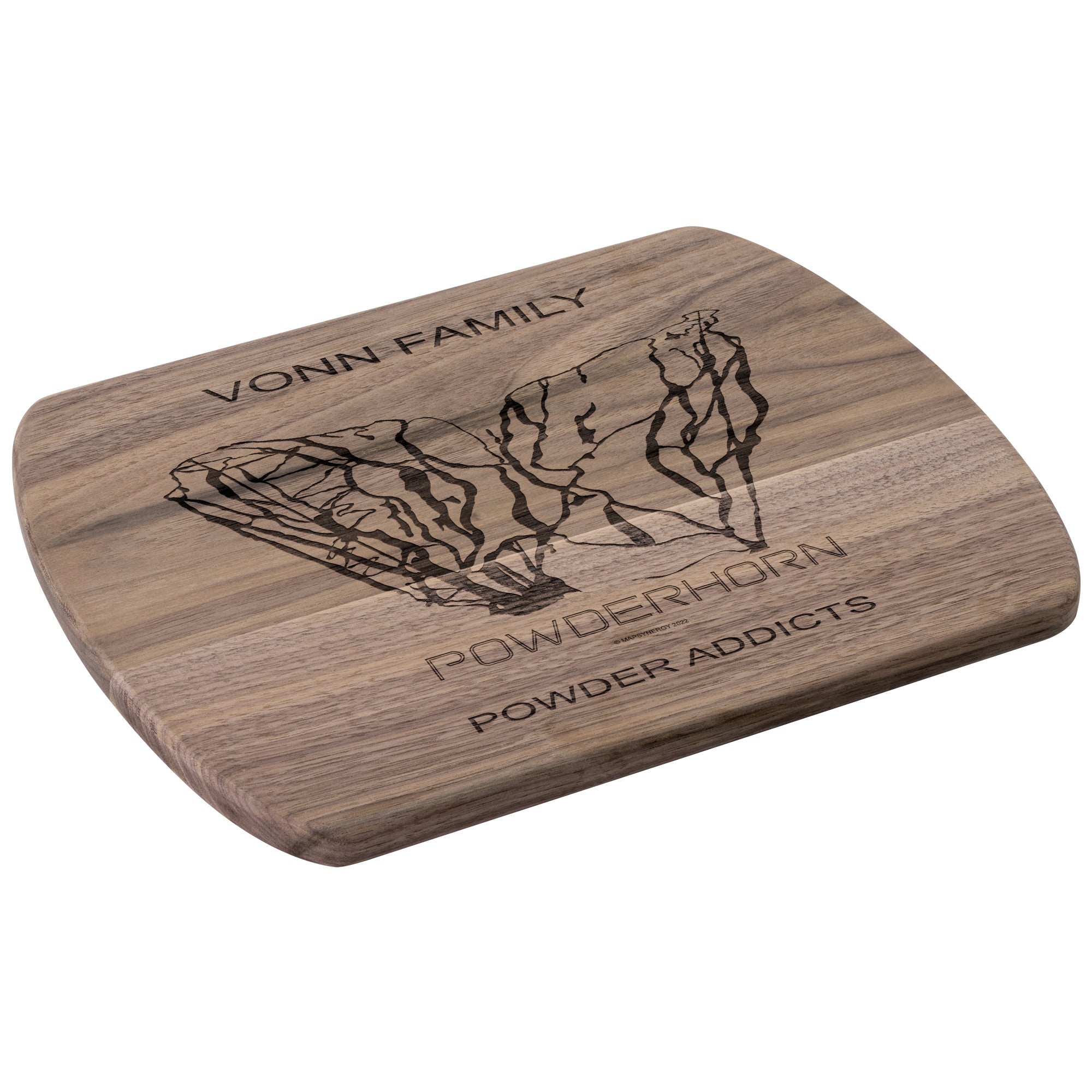 PERSONALIZED Powderhorn ,Colorado SKI TRAIL MAP CUTTING BOARD