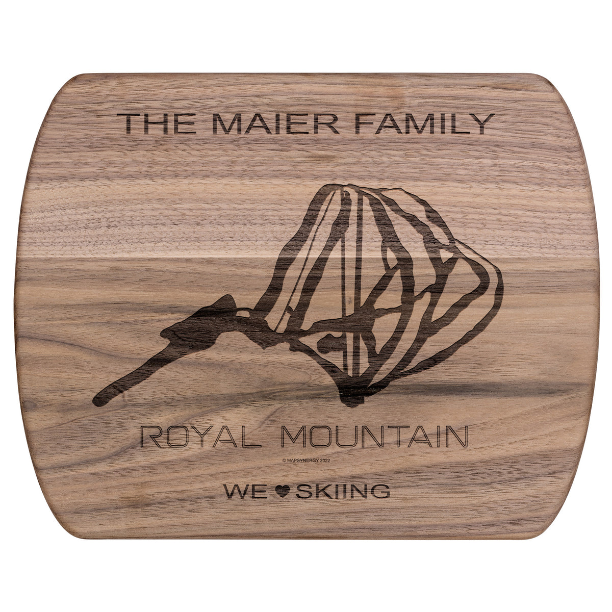 PERSONALIZED ROYAL MOUNTAIN, NEW YORK SKI TRAIL MAP CUTTING BOARD
