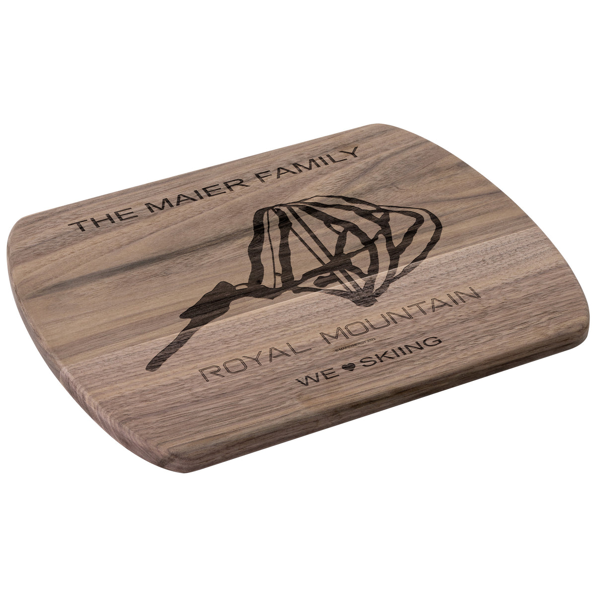 PERSONALIZED ROYAL MOUNTAIN, NEW YORK SKI TRAIL MAP CUTTING BOARD