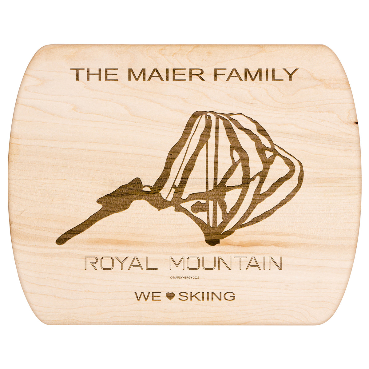 PERSONALIZED ROYAL MOUNTAIN, NEW YORK SKI TRAIL MAP CUTTING BOARD