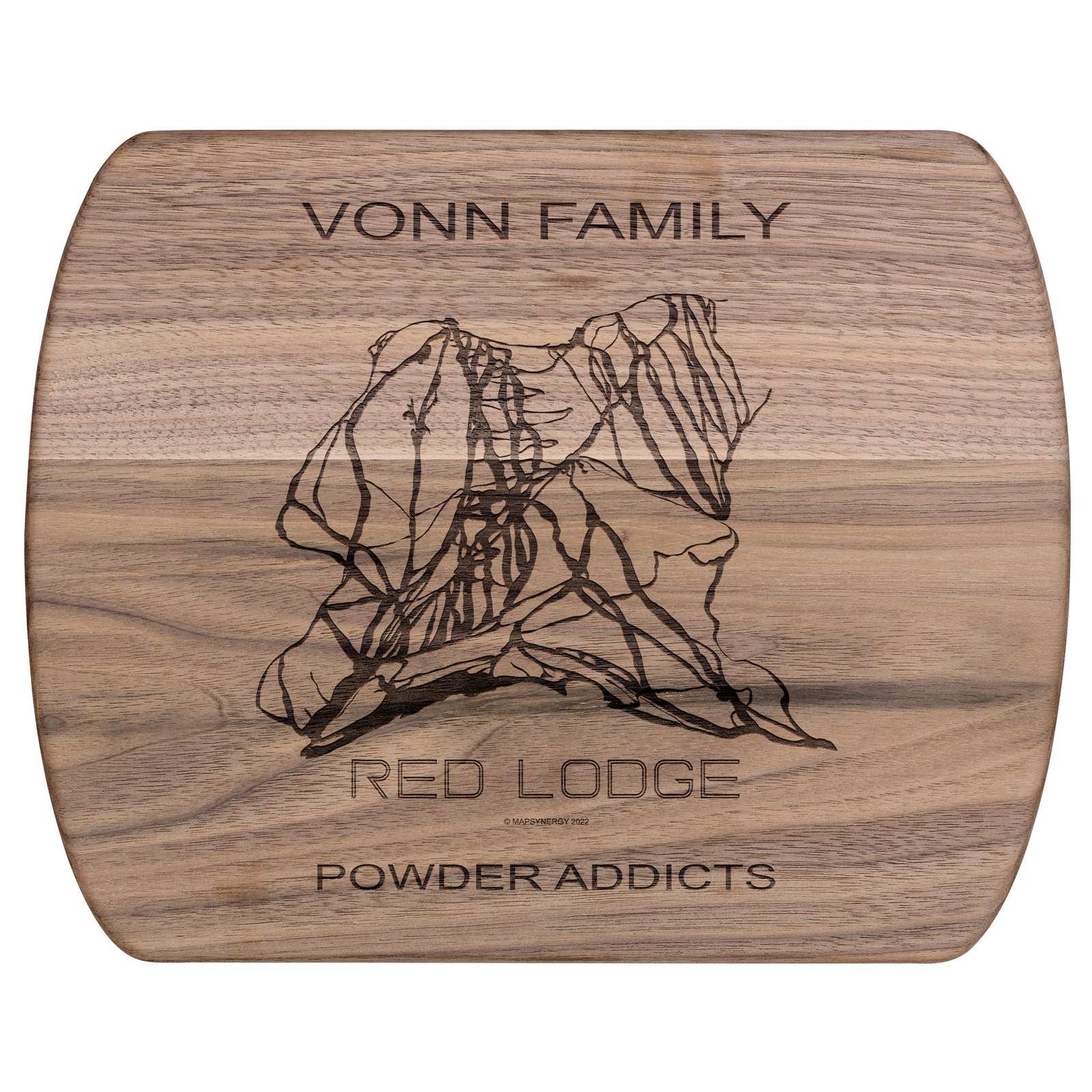 PERSONALIZED Red Lodge , Montana SKI TRAIL MAP CUTTING BOARD