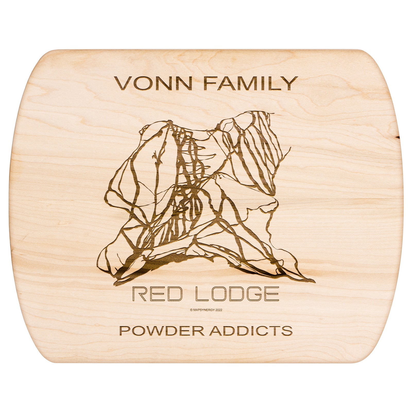 PERSONALIZED Red Lodge , Montana SKI TRAIL MAP CUTTING BOARD