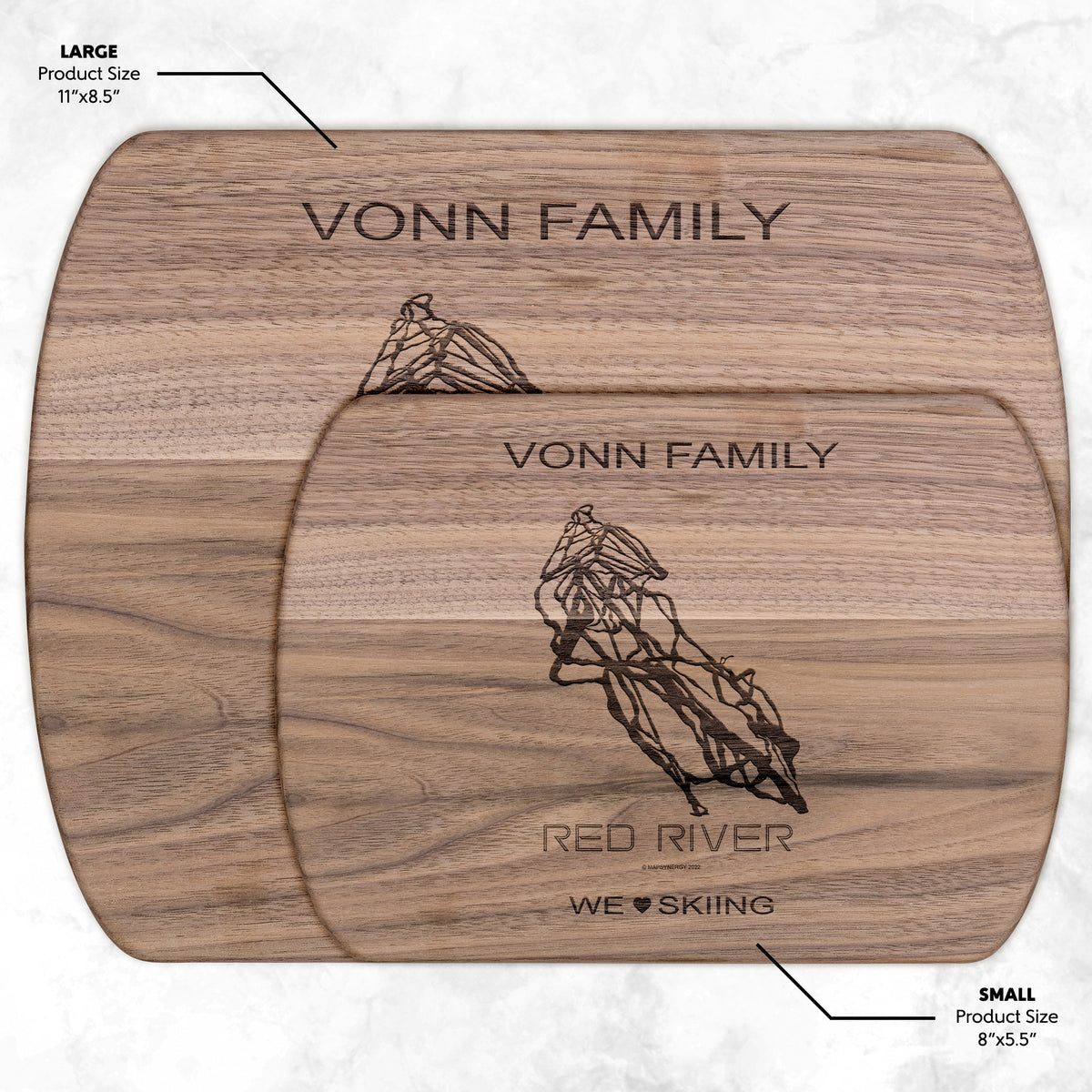 PERSONALIZED Red River , New Mexico SKI TRAIL MAP CUTTING BOARD