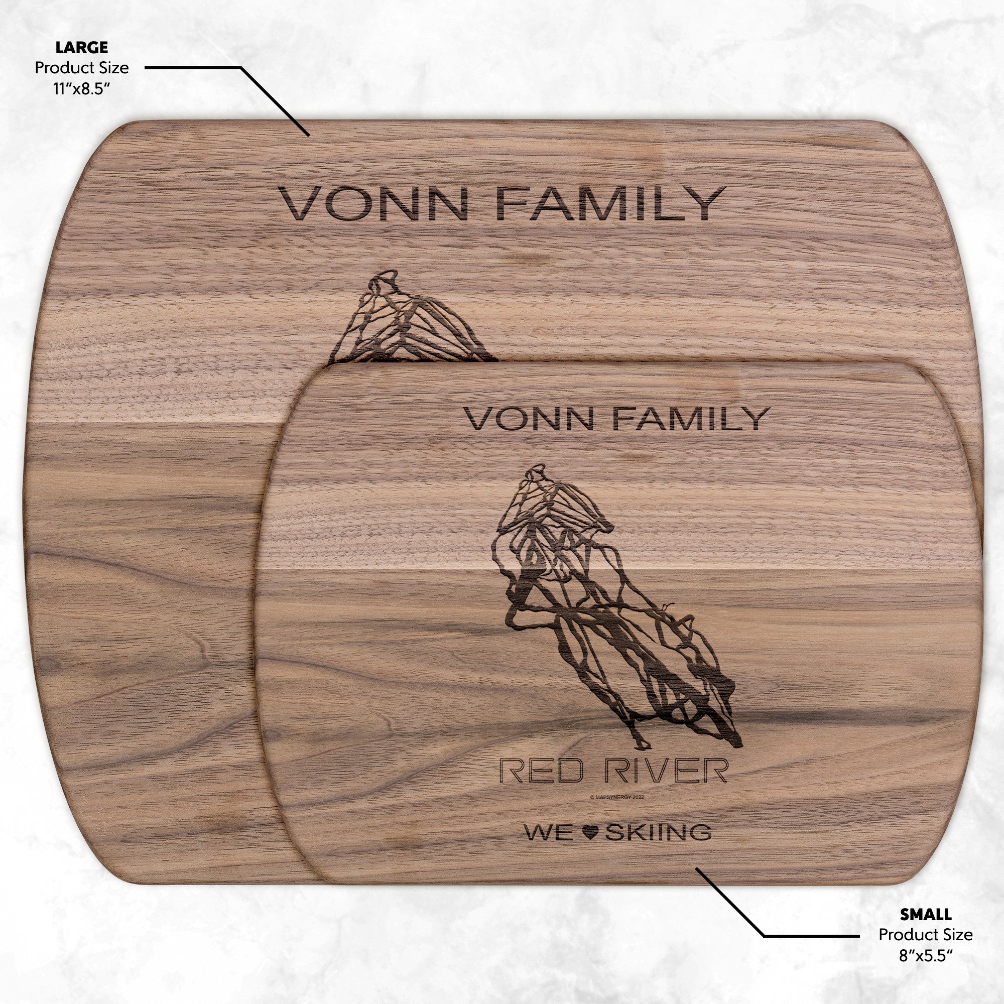 PERSONALIZED Red River , New Mexico SKI TRAIL MAP CUTTING BOARD