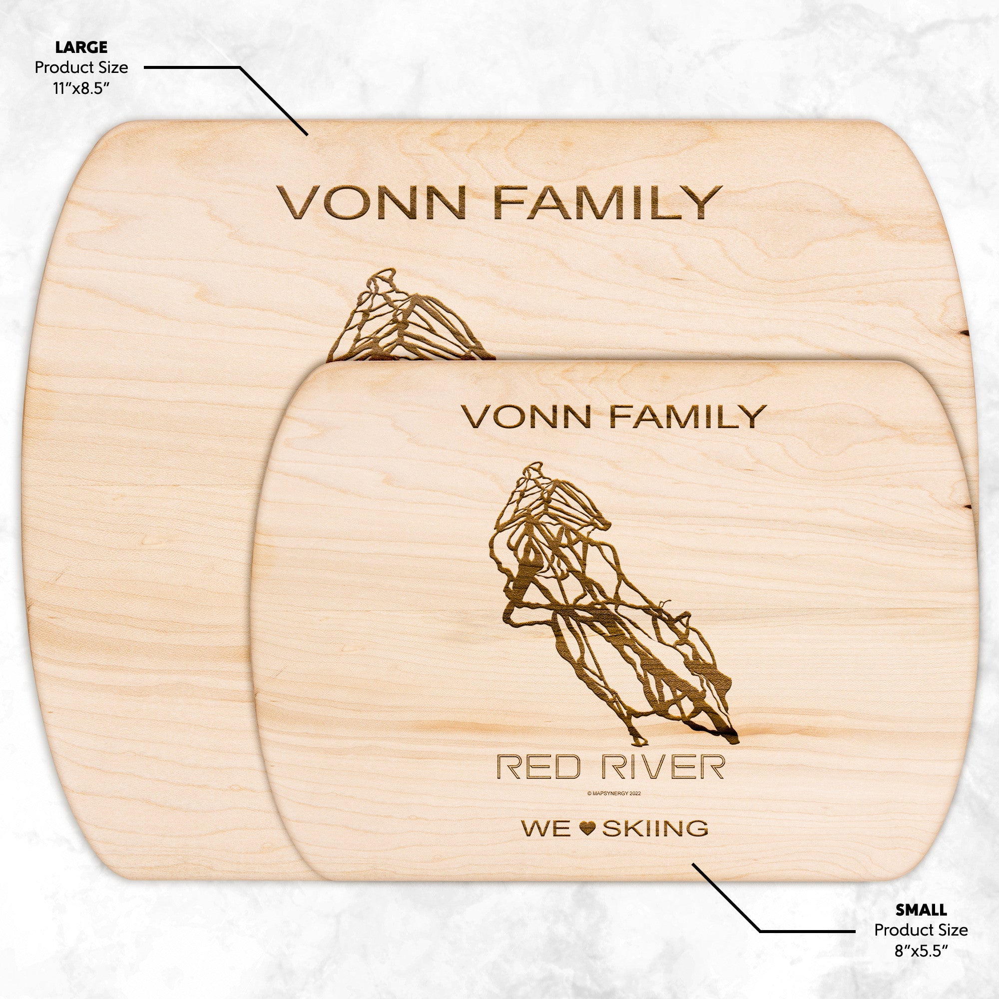 PERSONALIZED Red River , New Mexico SKI TRAIL MAP CUTTING BOARD