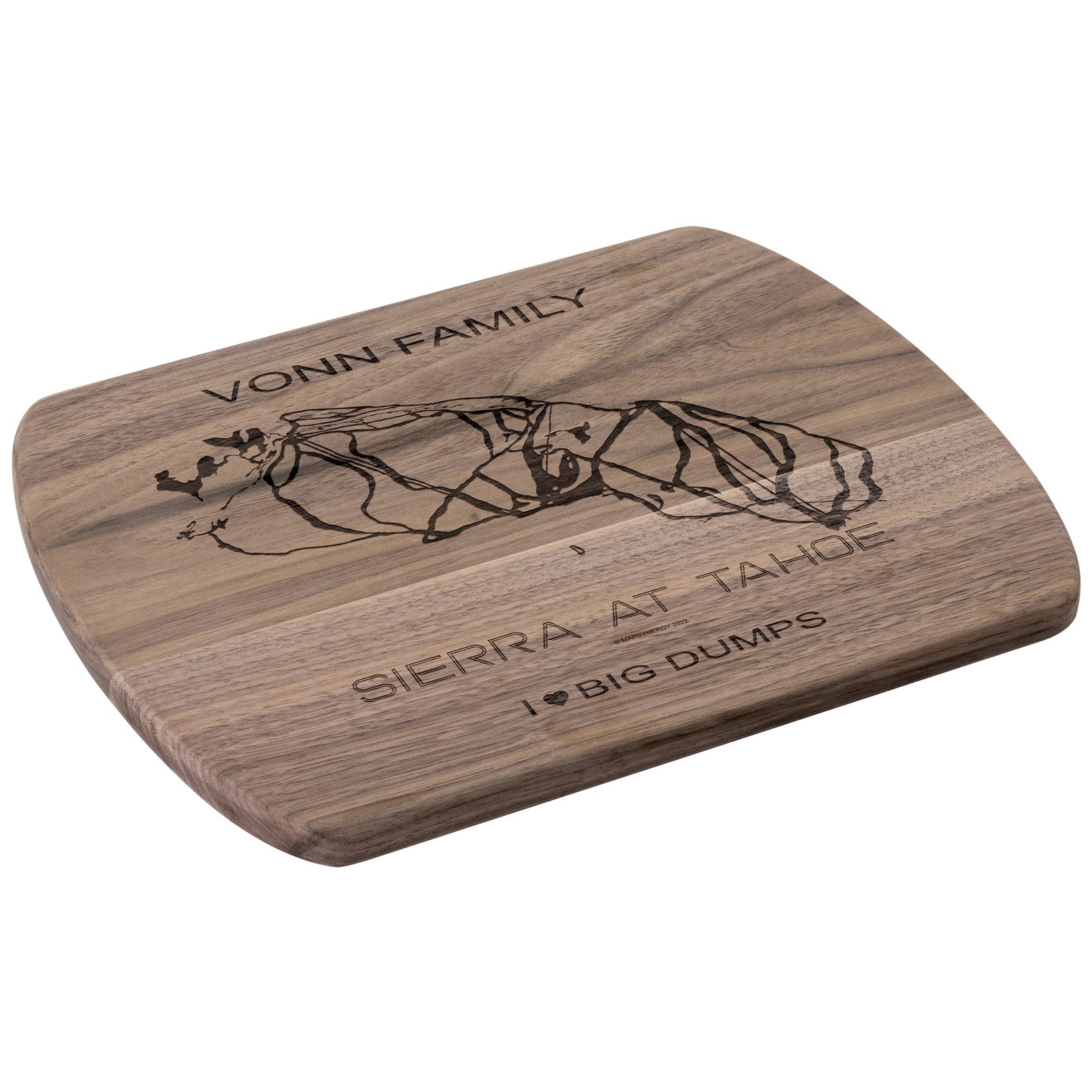 PERSONALIZED SIERRA AT TAHOE, CALIFORNIA SKI TRAIL MAP CUTTING BOARD
