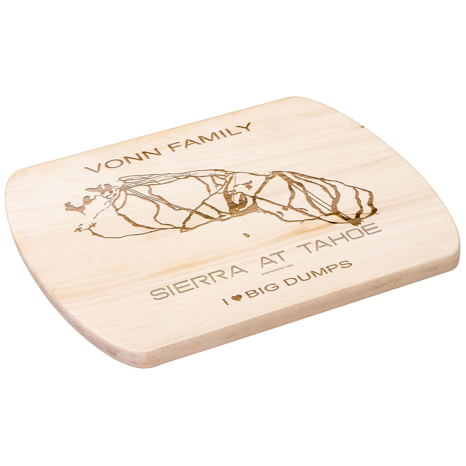 PERSONALIZED SIERRA AT TAHOE, CALIFORNIA SKI TRAIL MAP CUTTING BOARD