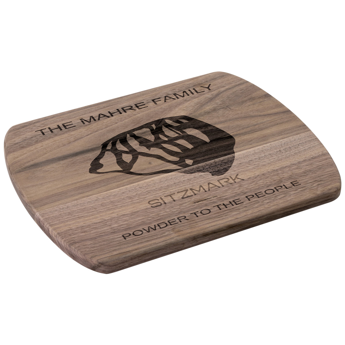 PERSONALIZED SITZMARK, WASHINGTON SKI TRAIL MAP CUTTING BOARD