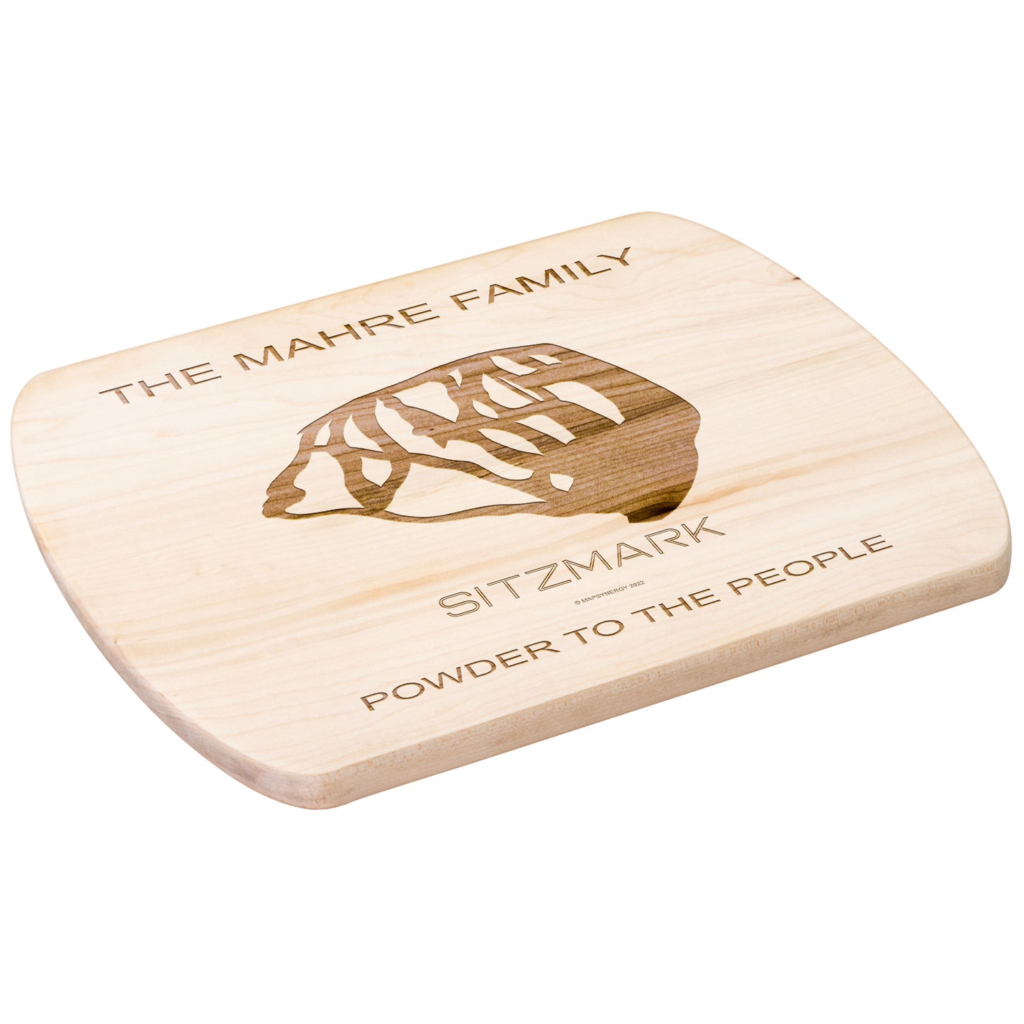 PERSONALIZED SITZMARK, WASHINGTON SKI TRAIL MAP CUTTING BOARD
