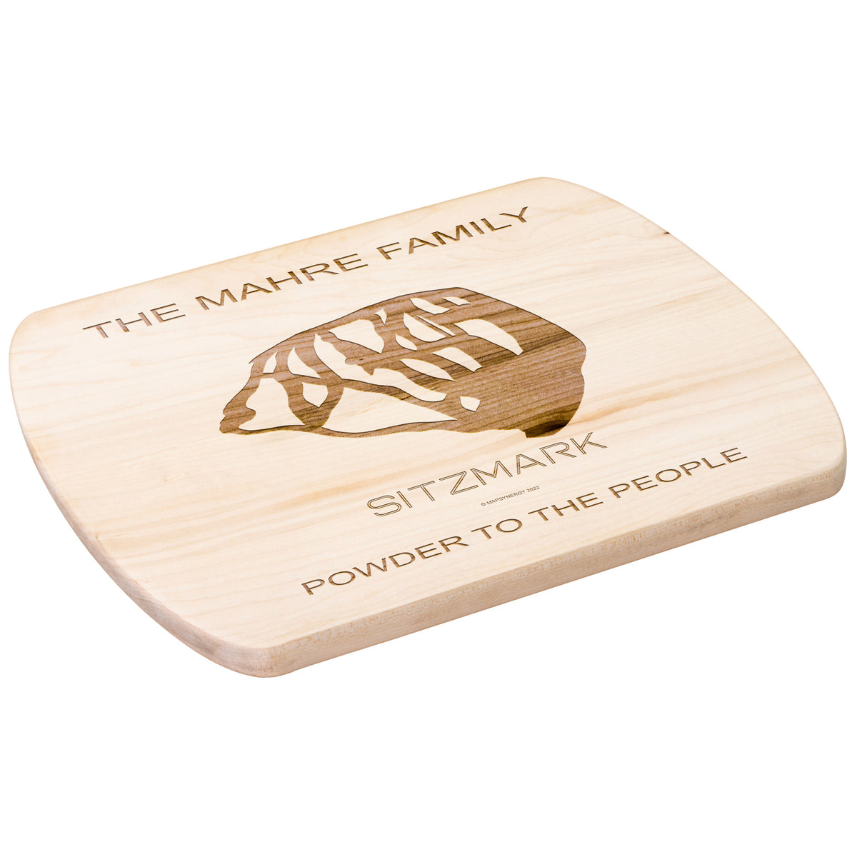 PERSONALIZED SITZMARK, WASHINGTON SKI TRAIL MAP CUTTING BOARD