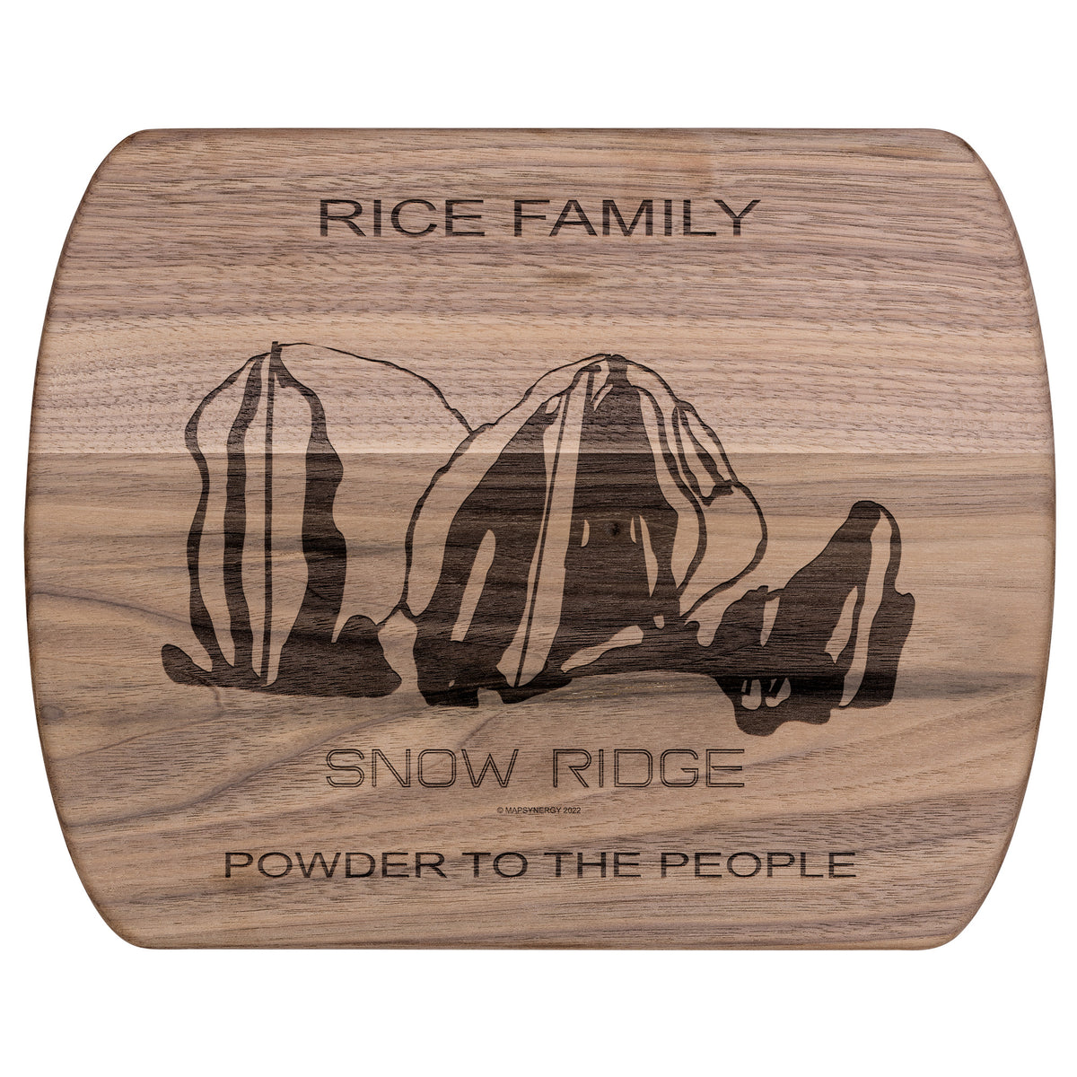PERSONALIZED SNOW RIDGE, NEW YORK SKI TRAIL MAP CUTTING BOARD