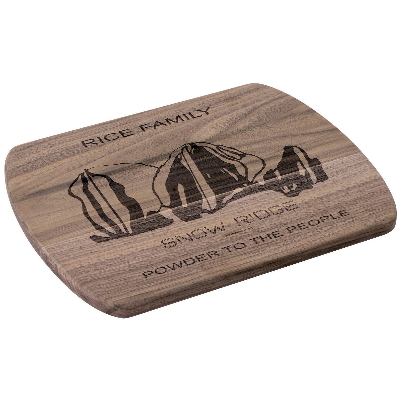 PERSONALIZED SNOW RIDGE, NEW YORK SKI TRAIL MAP CUTTING BOARD