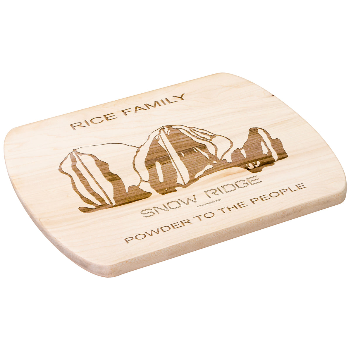 PERSONALIZED SNOW RIDGE, NEW YORK SKI TRAIL MAP CUTTING BOARD