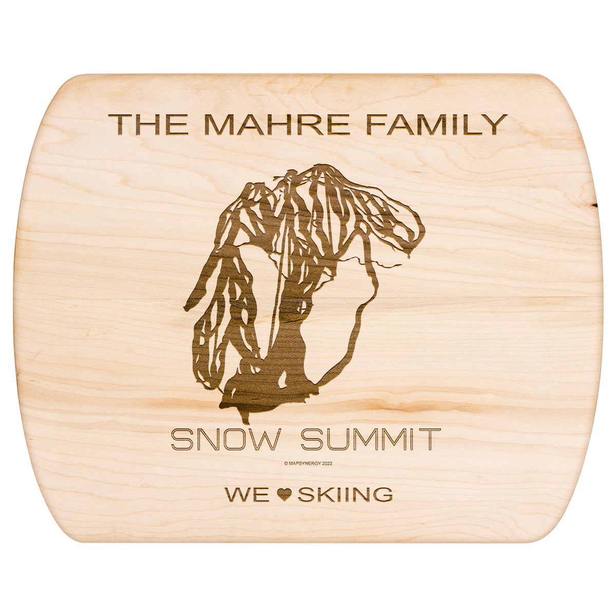 PERSONALIZED SNOW SUMMIT, CALIFORNIA SKI TRAIL MAP CUTTING BOARD