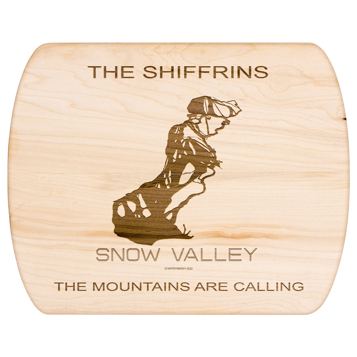 PERSONALIZED SNOW VALLEY, CALIFORNIA SKI TRAIL MAP CUTTING BOARD