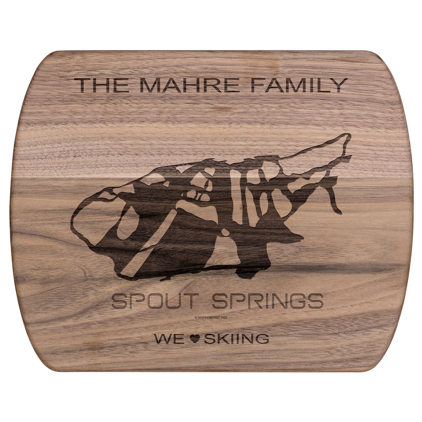 PERSONALIZED SPOUT SPRINGS,OREGON SKI TRAIL MAP CUTTING BOARD