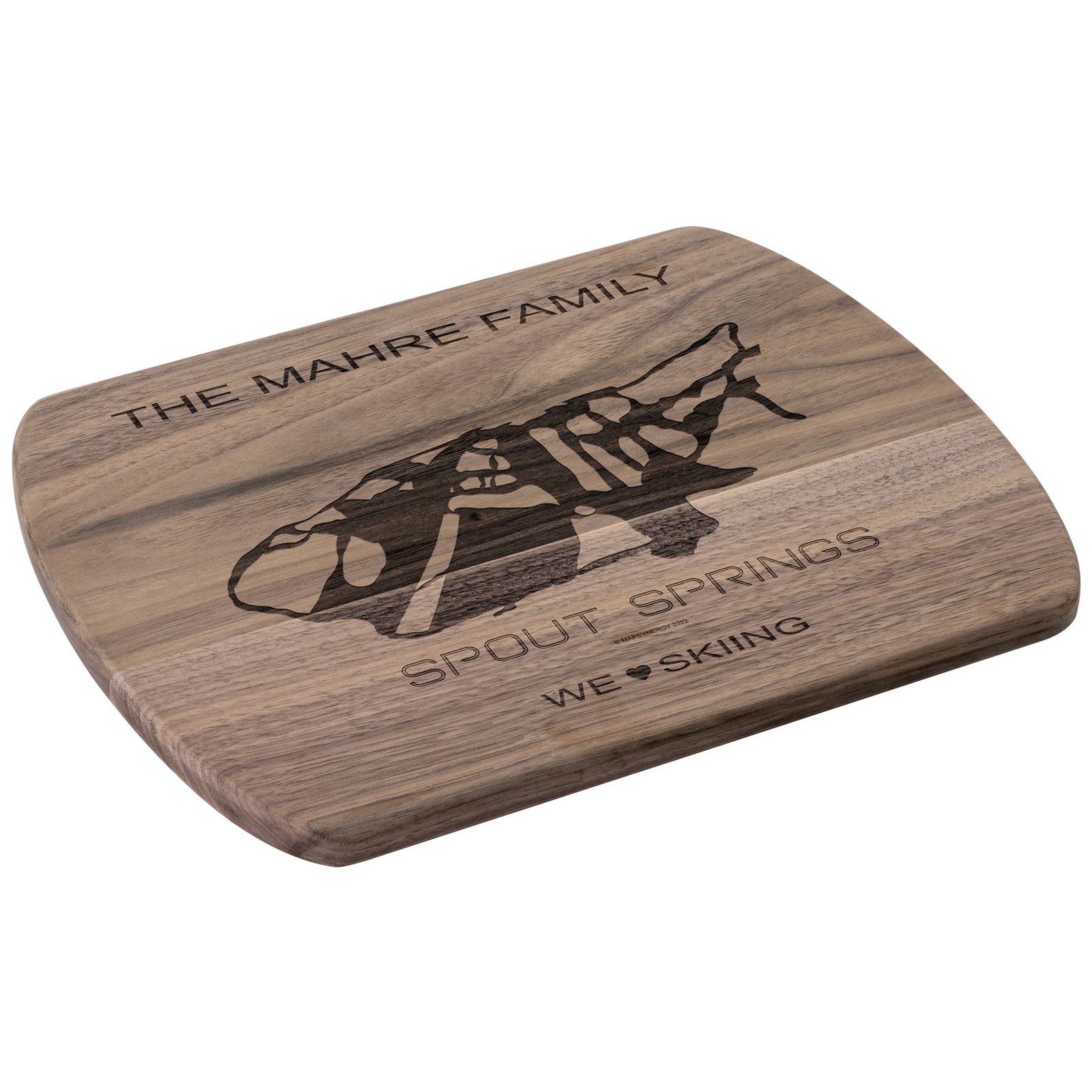 PERSONALIZED SPOUT SPRINGS,OREGON SKI TRAIL MAP CUTTING BOARD