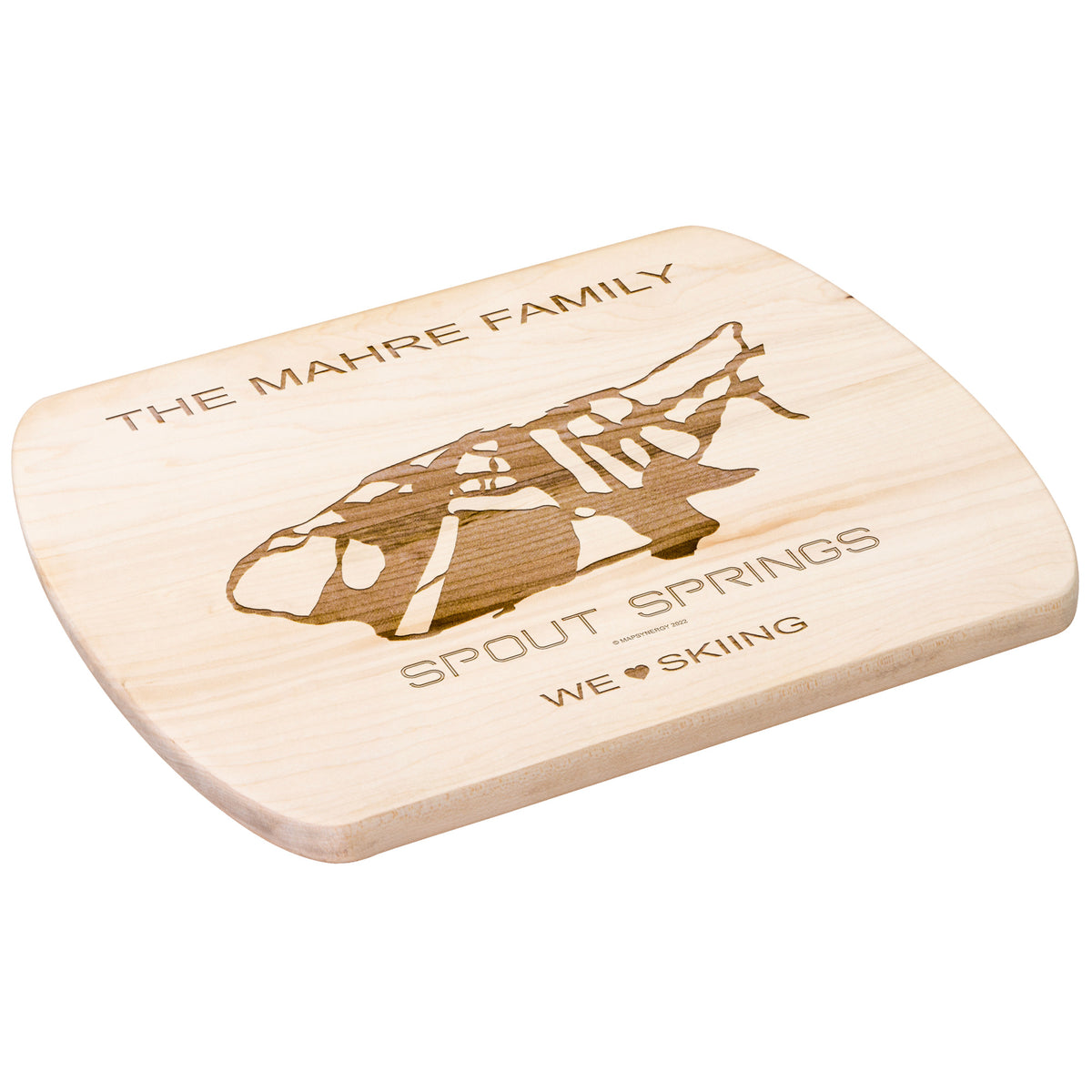 PERSONALIZED SPOUT SPRINGS,OREGON SKI TRAIL MAP CUTTING BOARD